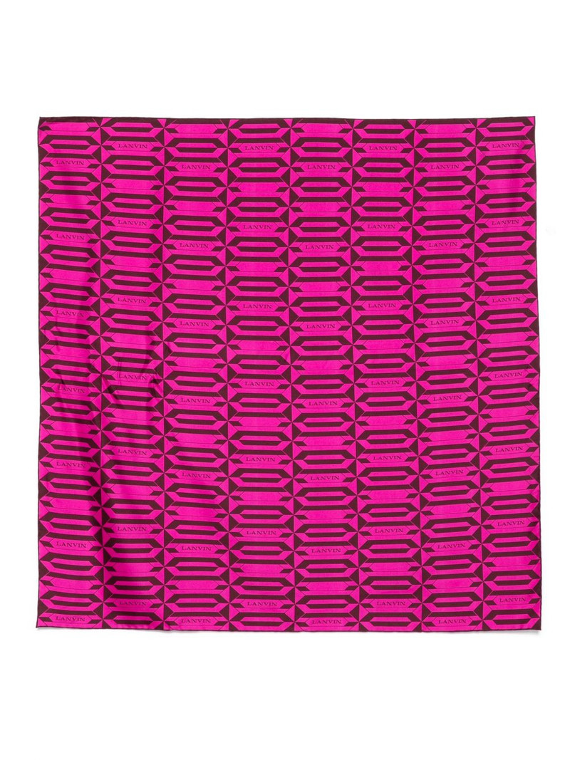 geometric-pattern silk scarf 1