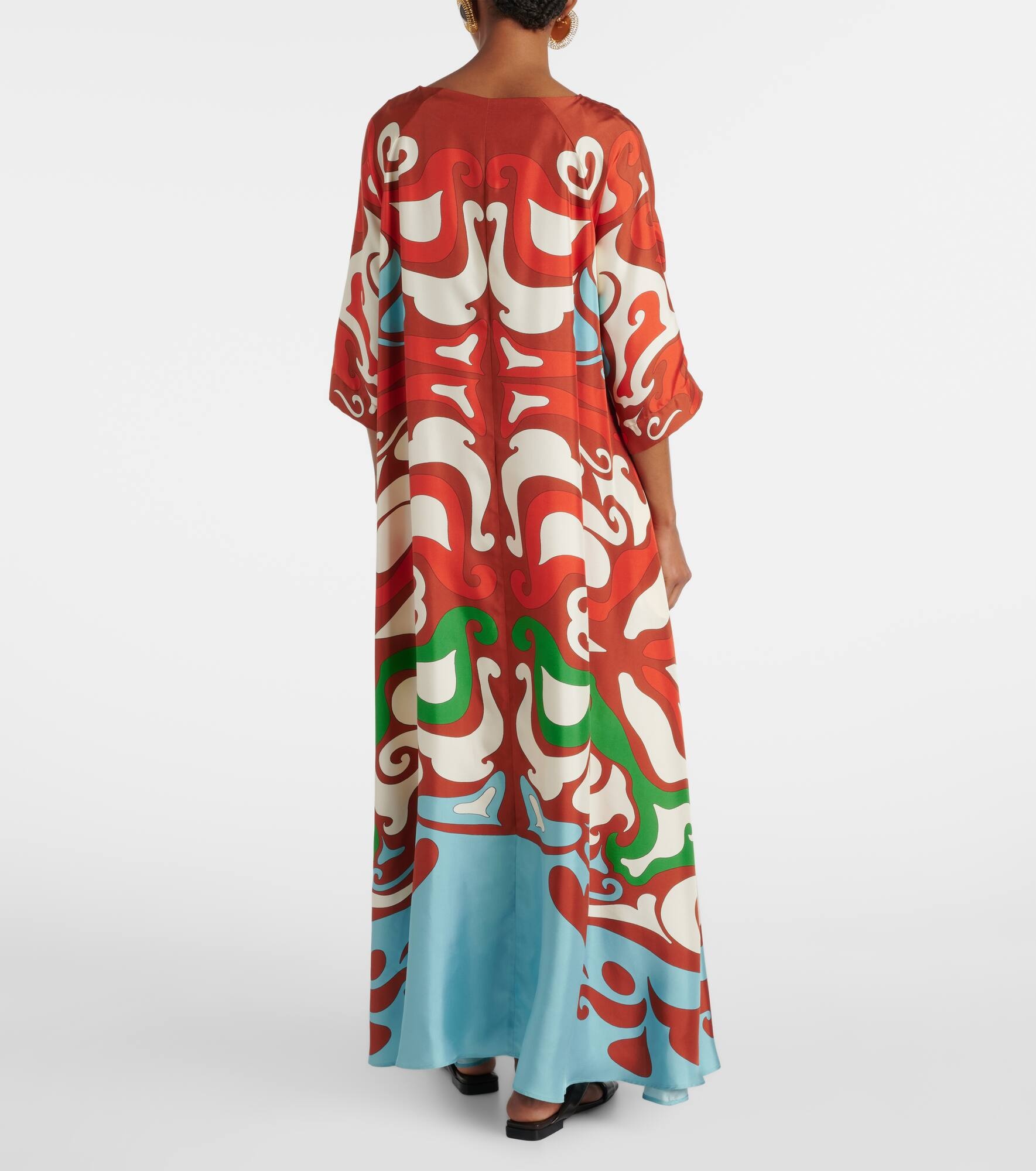 Muumuu printed silk twill maxi dress - 3