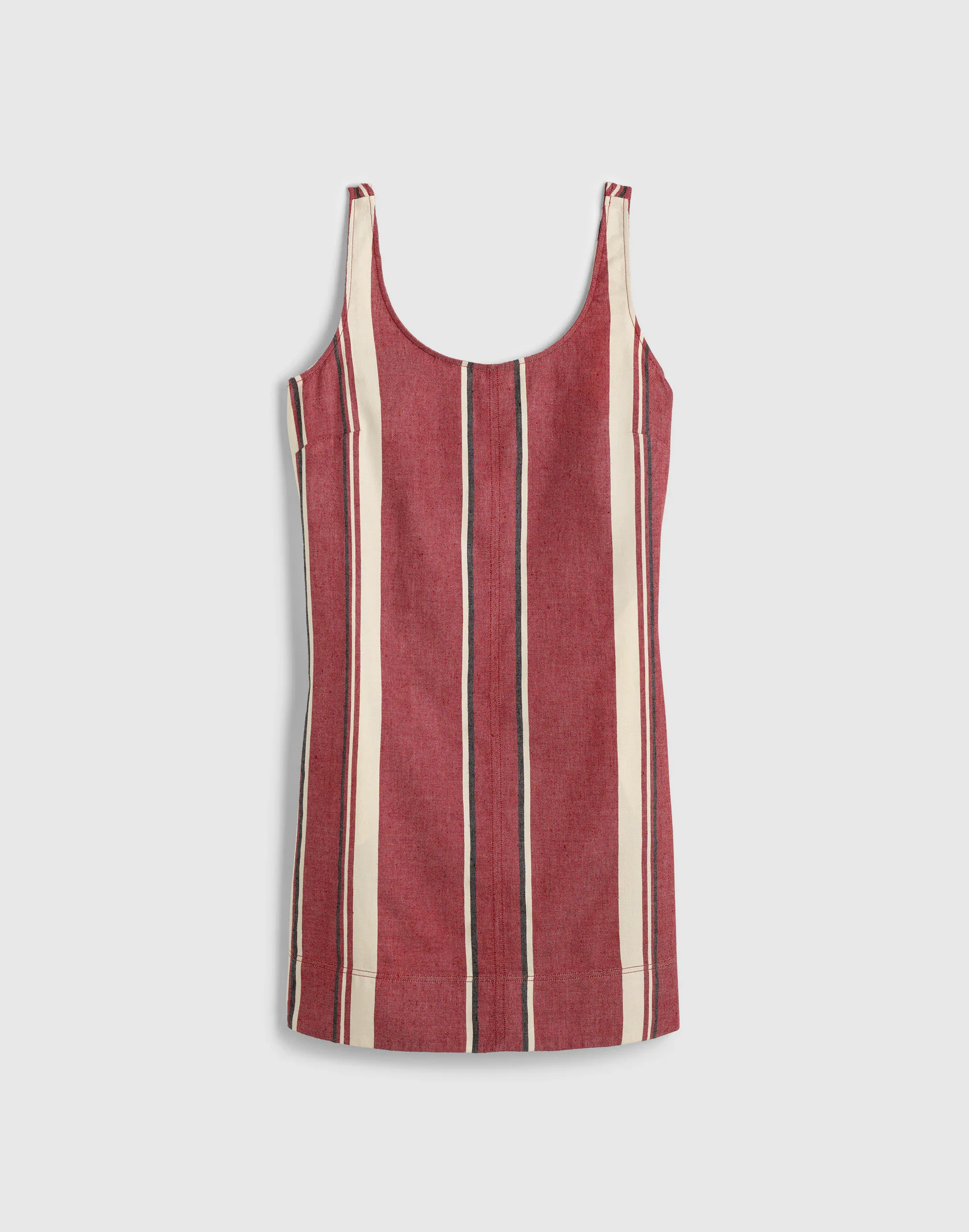 Scoopneck Mini Shift Dress in 100% Linen - 1