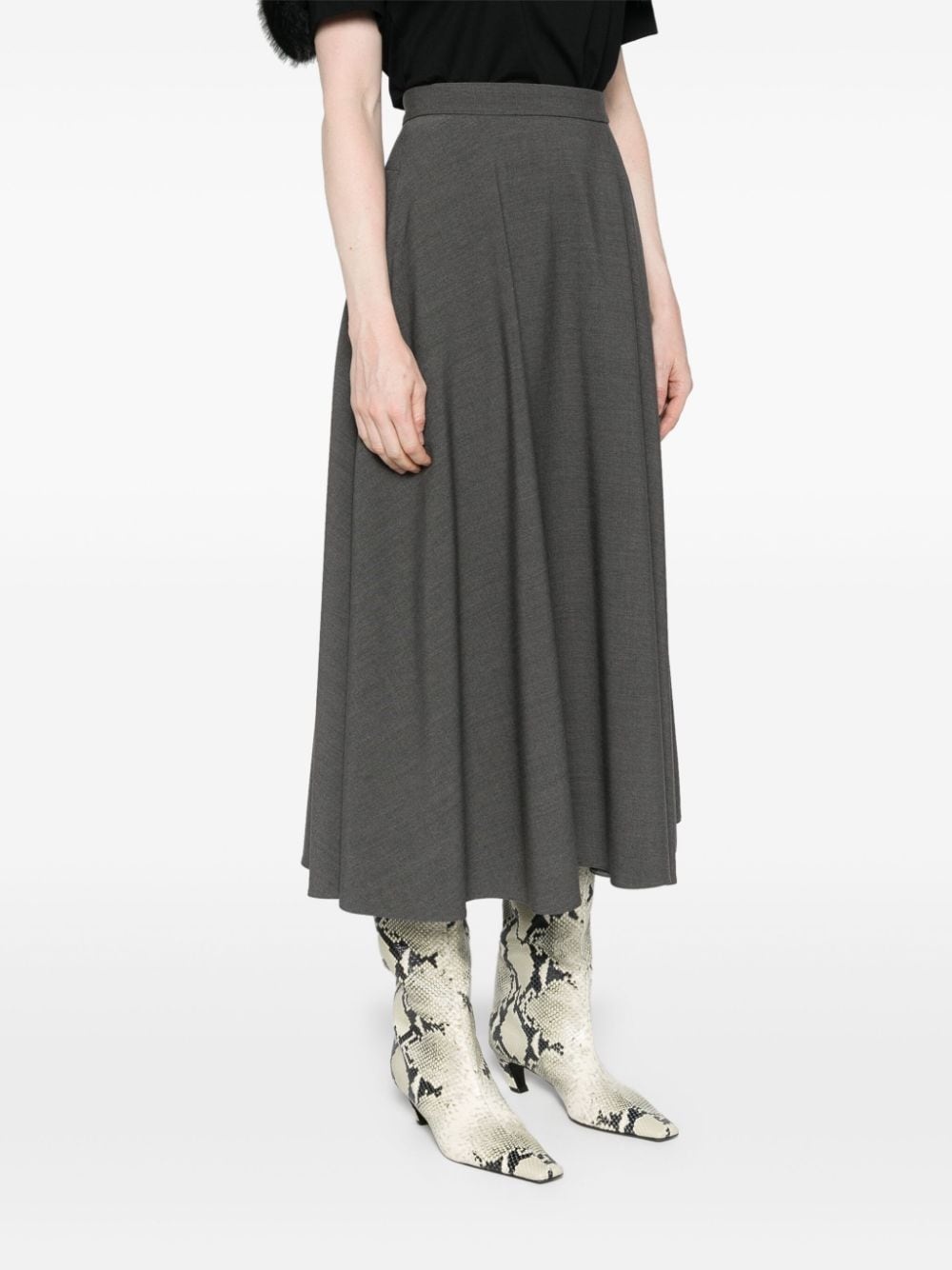 VLogo A-line midi skirt - 3