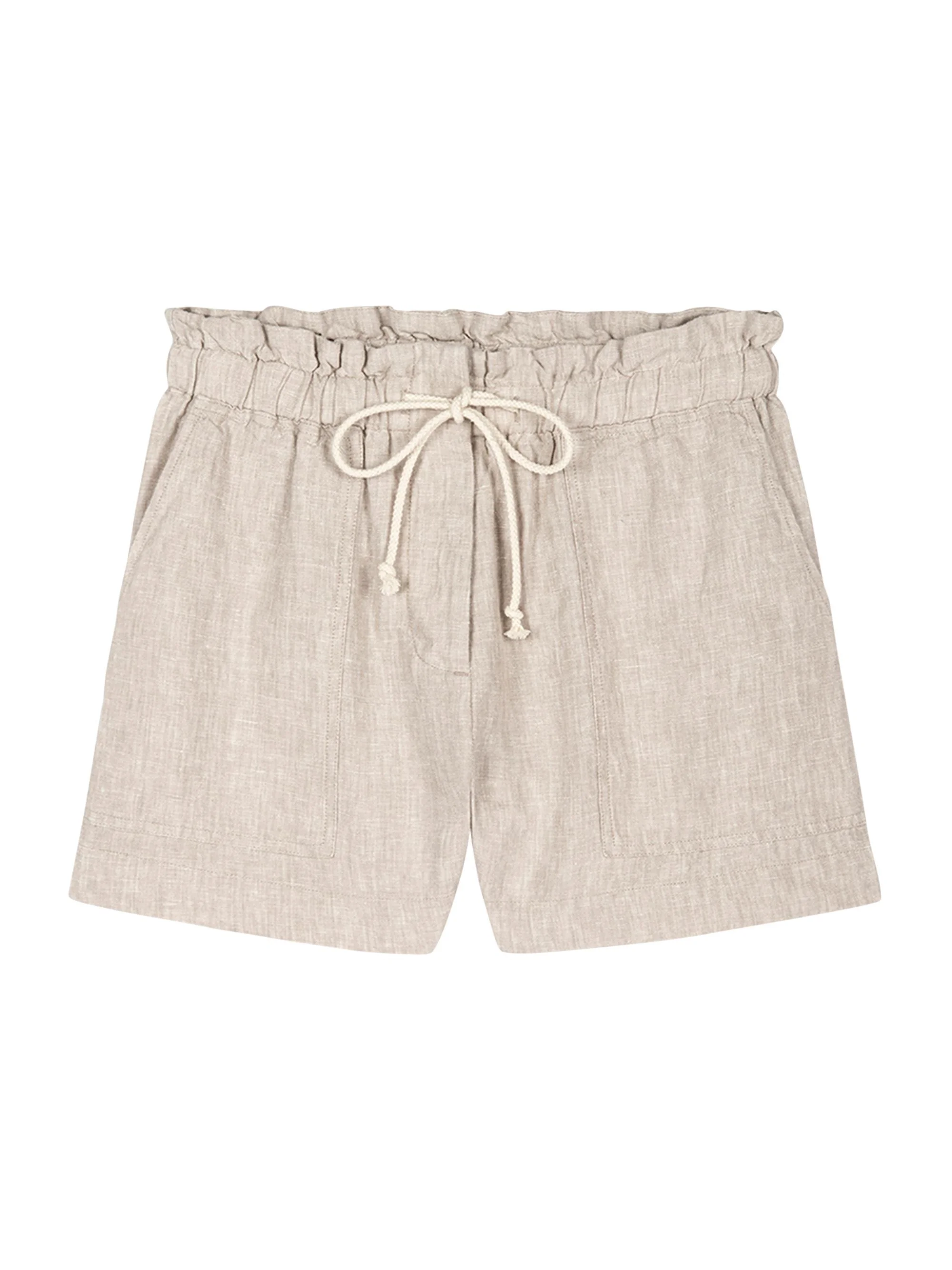 Women's Foster Linen Drawstring Shorts - Off White - 1