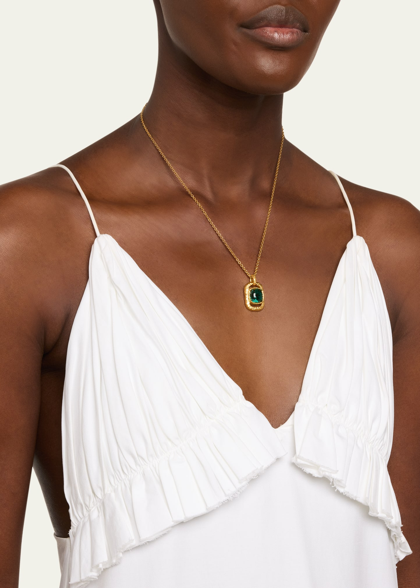Rectangular Crystal Pendant Necklace - 2