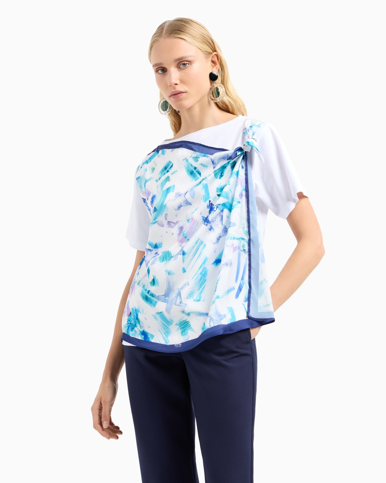 ASV organic jersey T-Shirt with foulard panel - 2