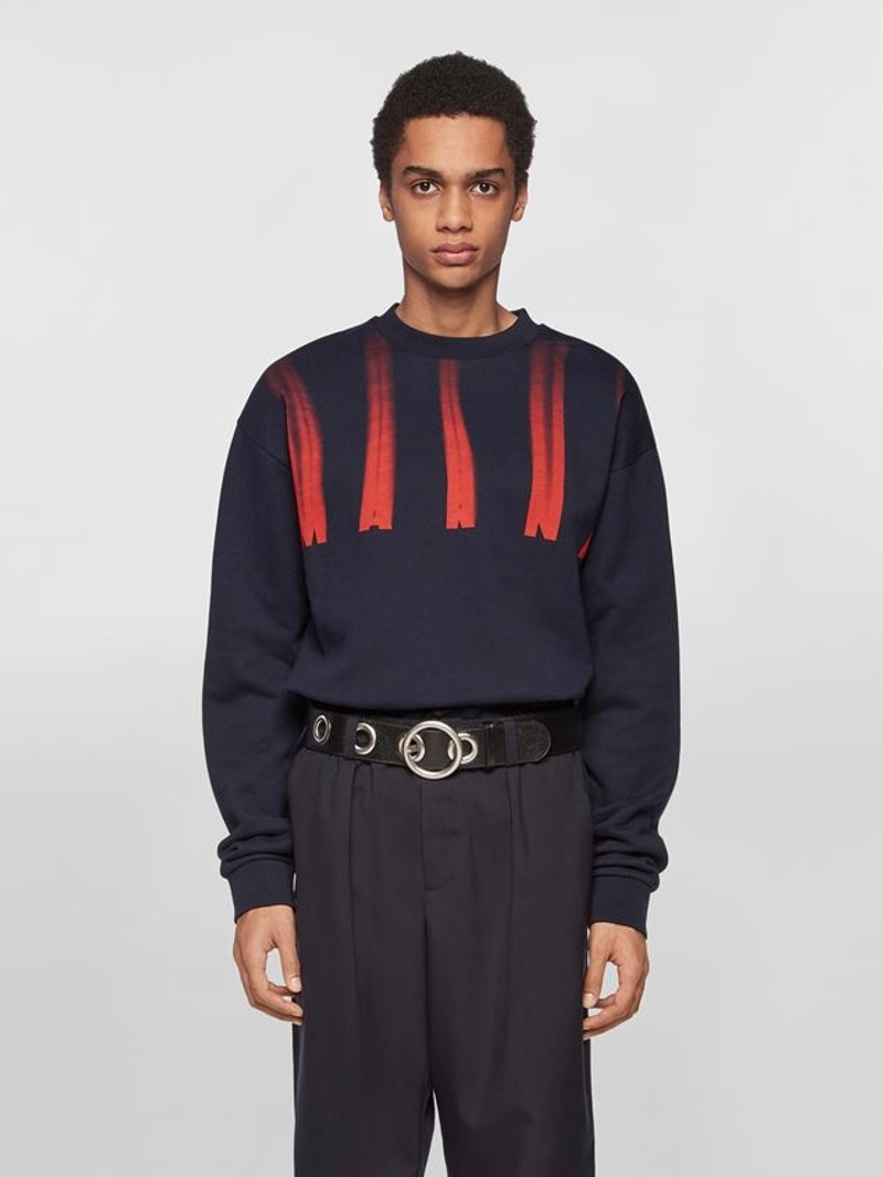 Marni COTTON SWEATSHIRT WITH DISTORTED MARNI LOGO outlook