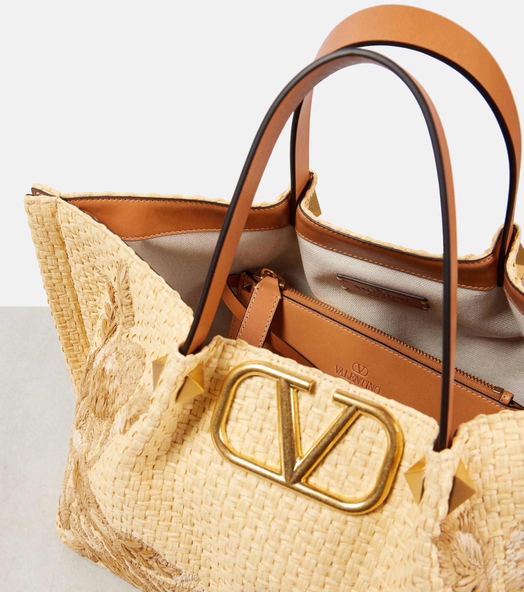 VLogo Medium floral shoulder bag - 3
