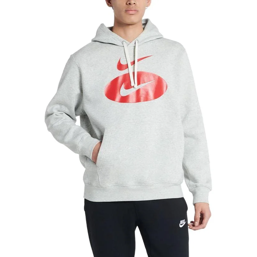Nike Sportswear Swoosh League Fleece Pullover Hoodie 'Light Grey Heather' DM5458-050 - 1