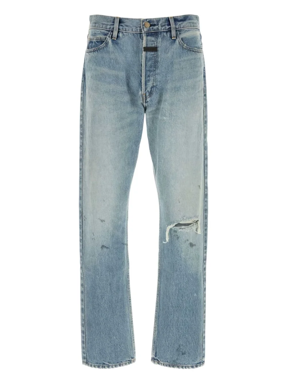 distressed light-wash jeans - 1