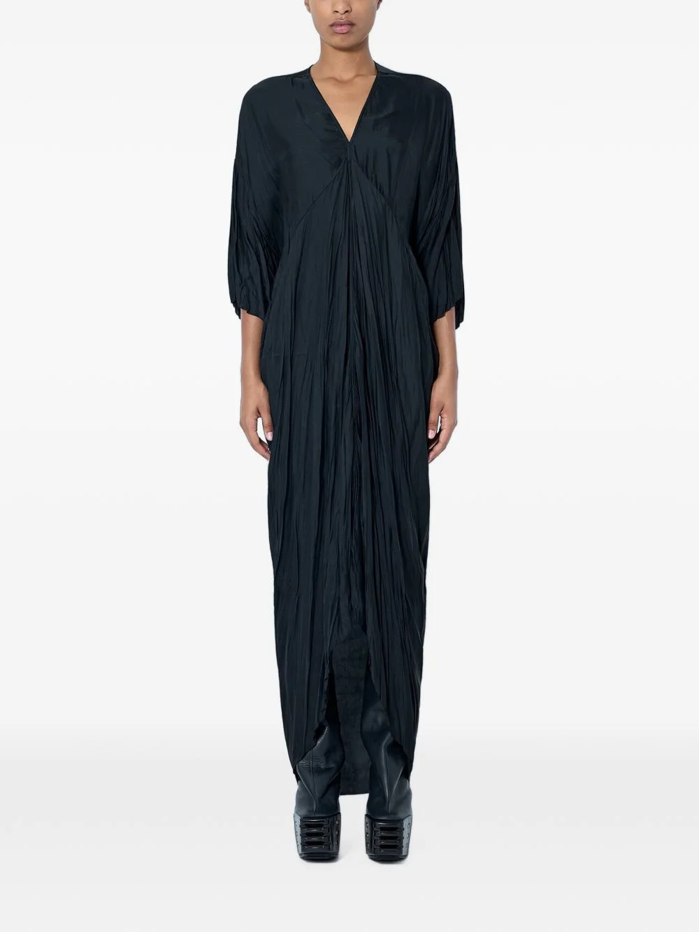 pleated V-neck maxi dress - 1