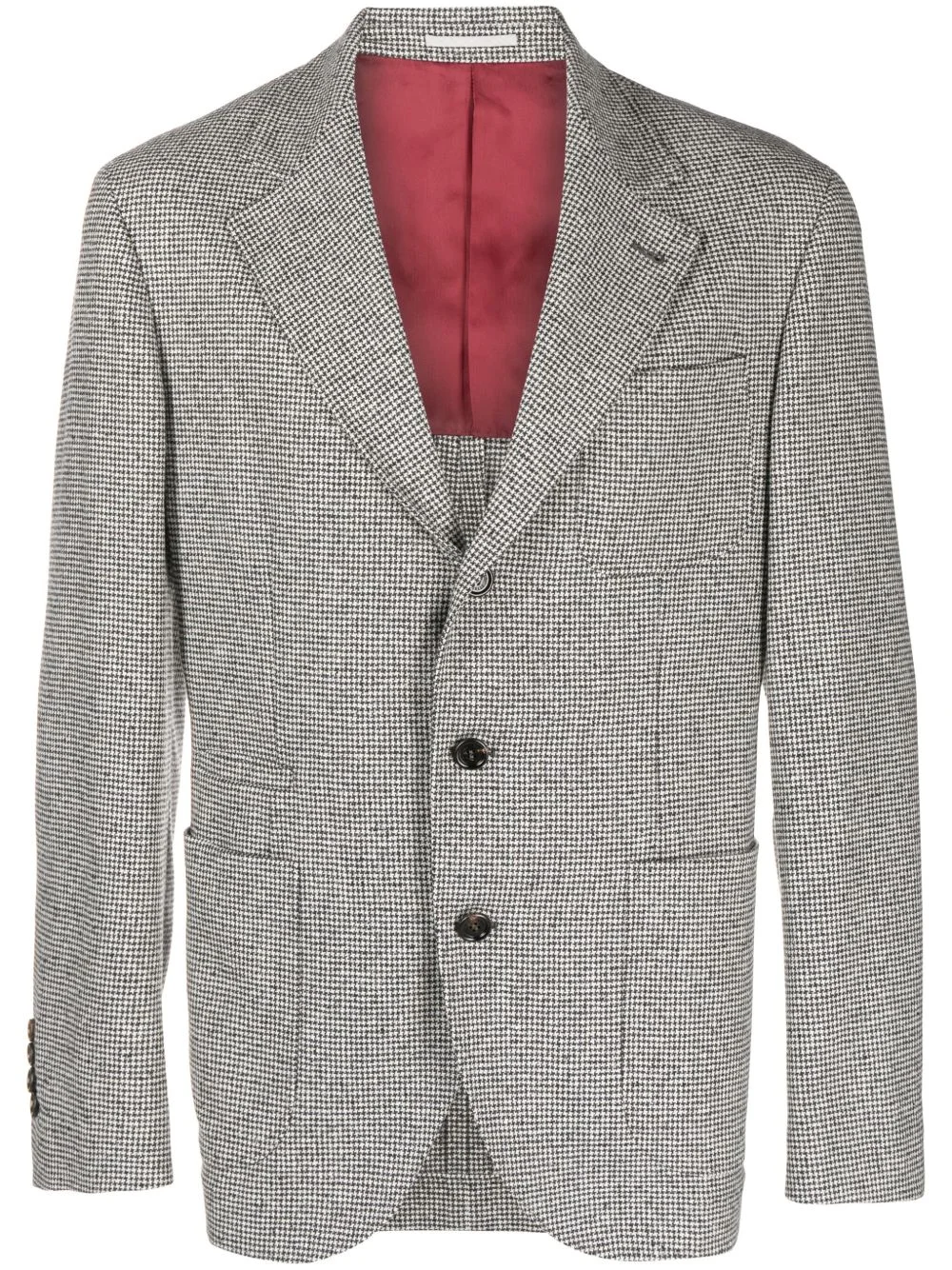 houndstooth-pattern virgin wool-blend suit - 1