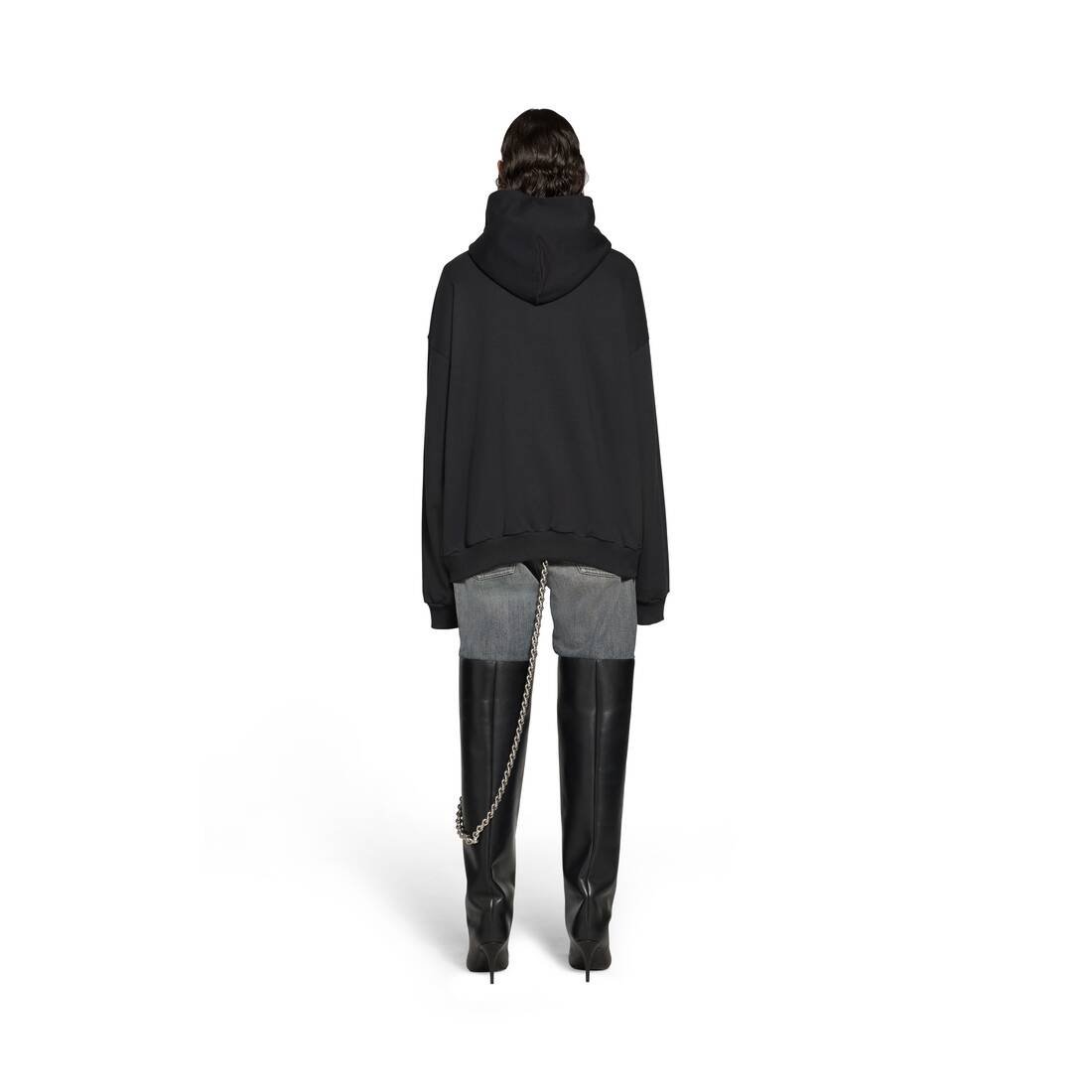 Sticky Note Zip-up Hoodie Medium Fit in Black Faded - 4