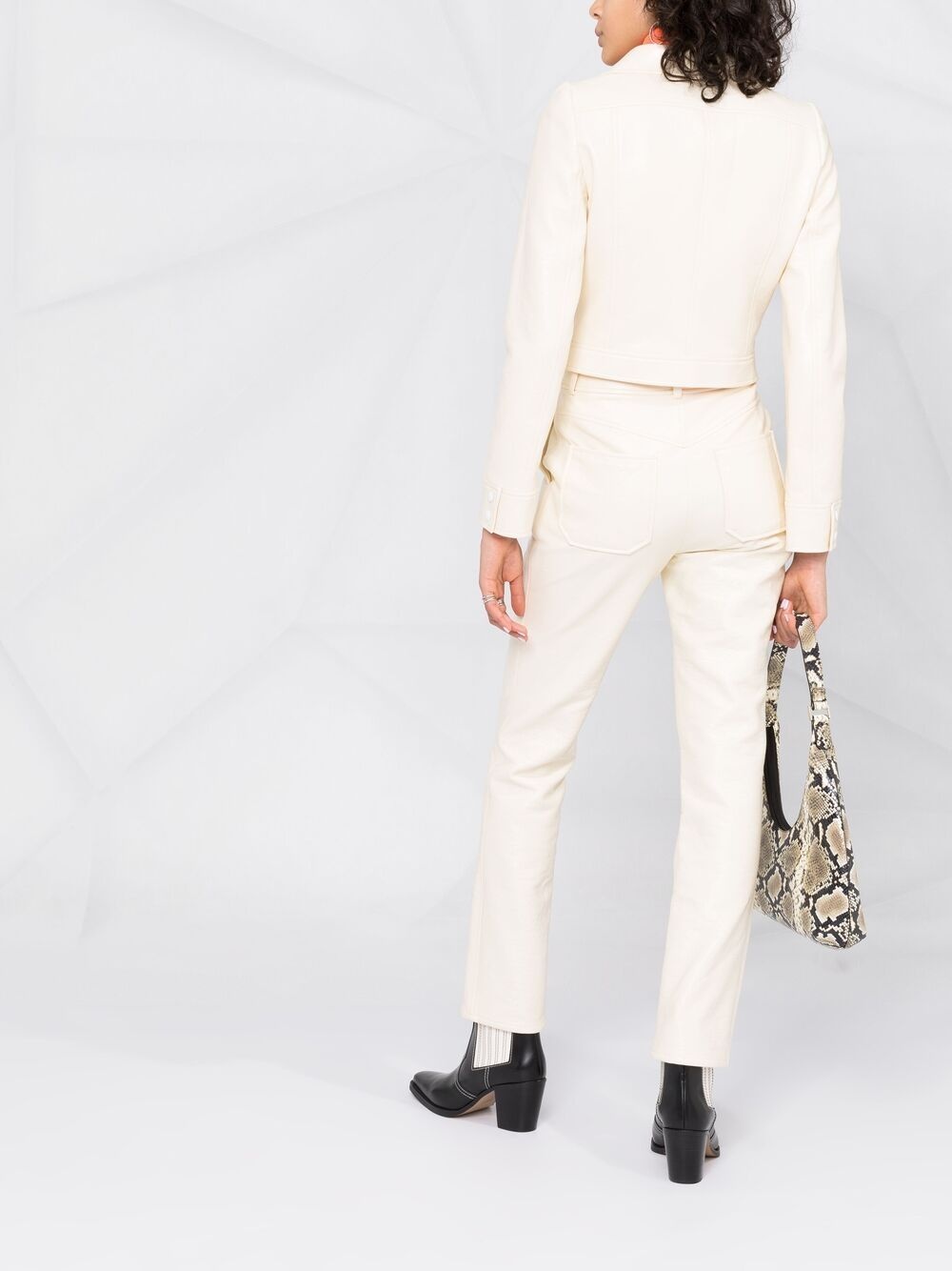 slim-cut vinyl trousers - 6
