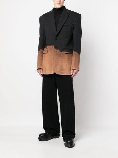 VETEMENTS bleached single-breasted blazer outlook