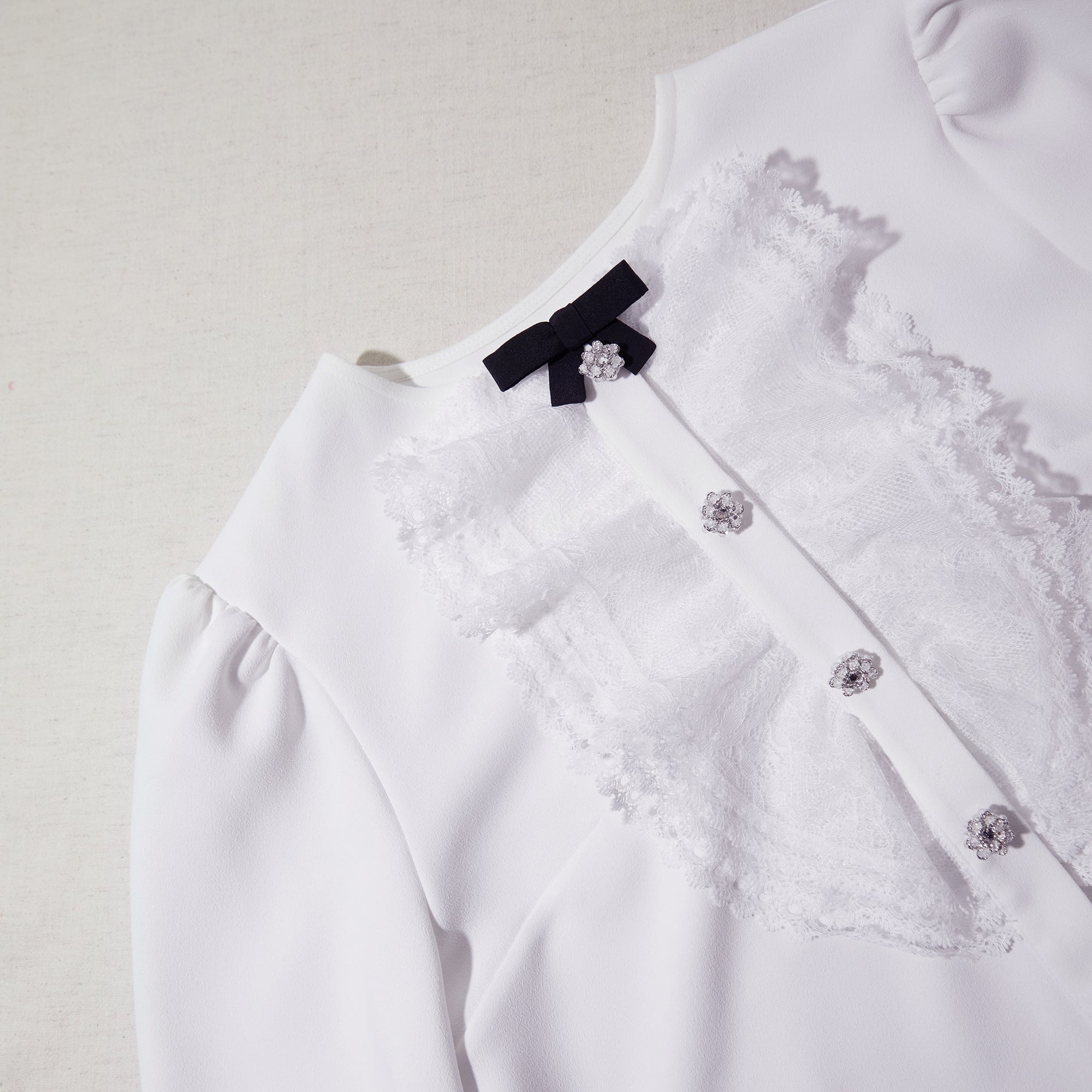 White Lace Bib Top - 4