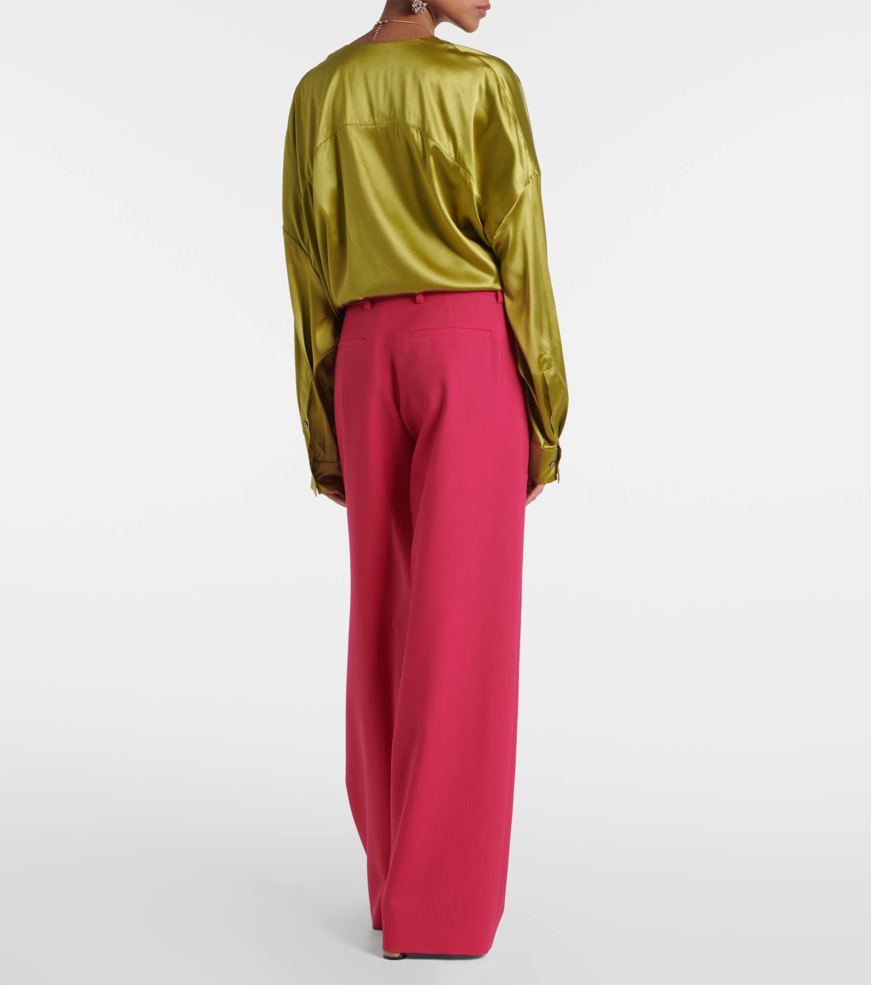 Wool and mohair twill straight pants - 3