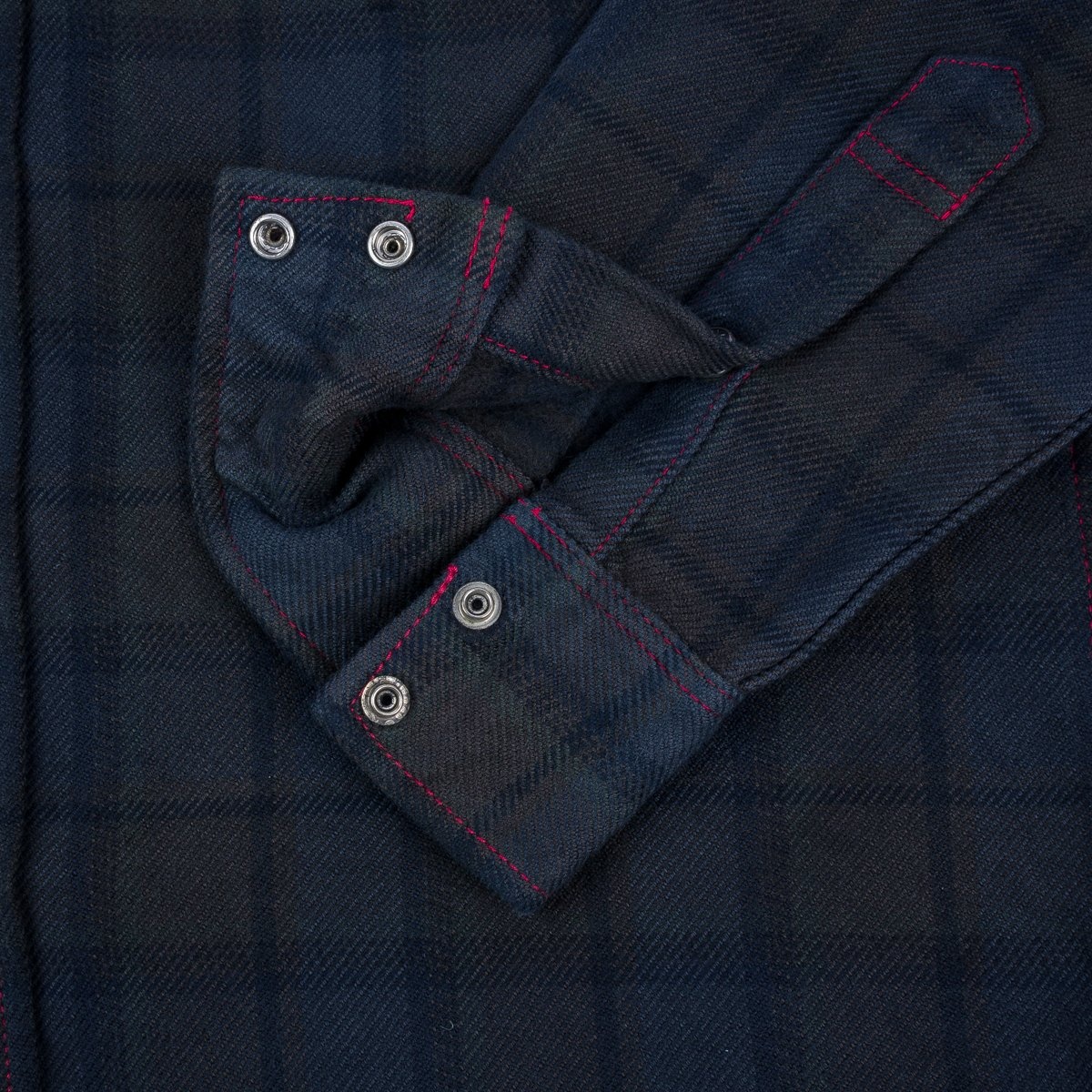 IHSH-340-OD Ultra Heavy Flannel Classic Check Western Shirt - Red Overdyed Black - 10