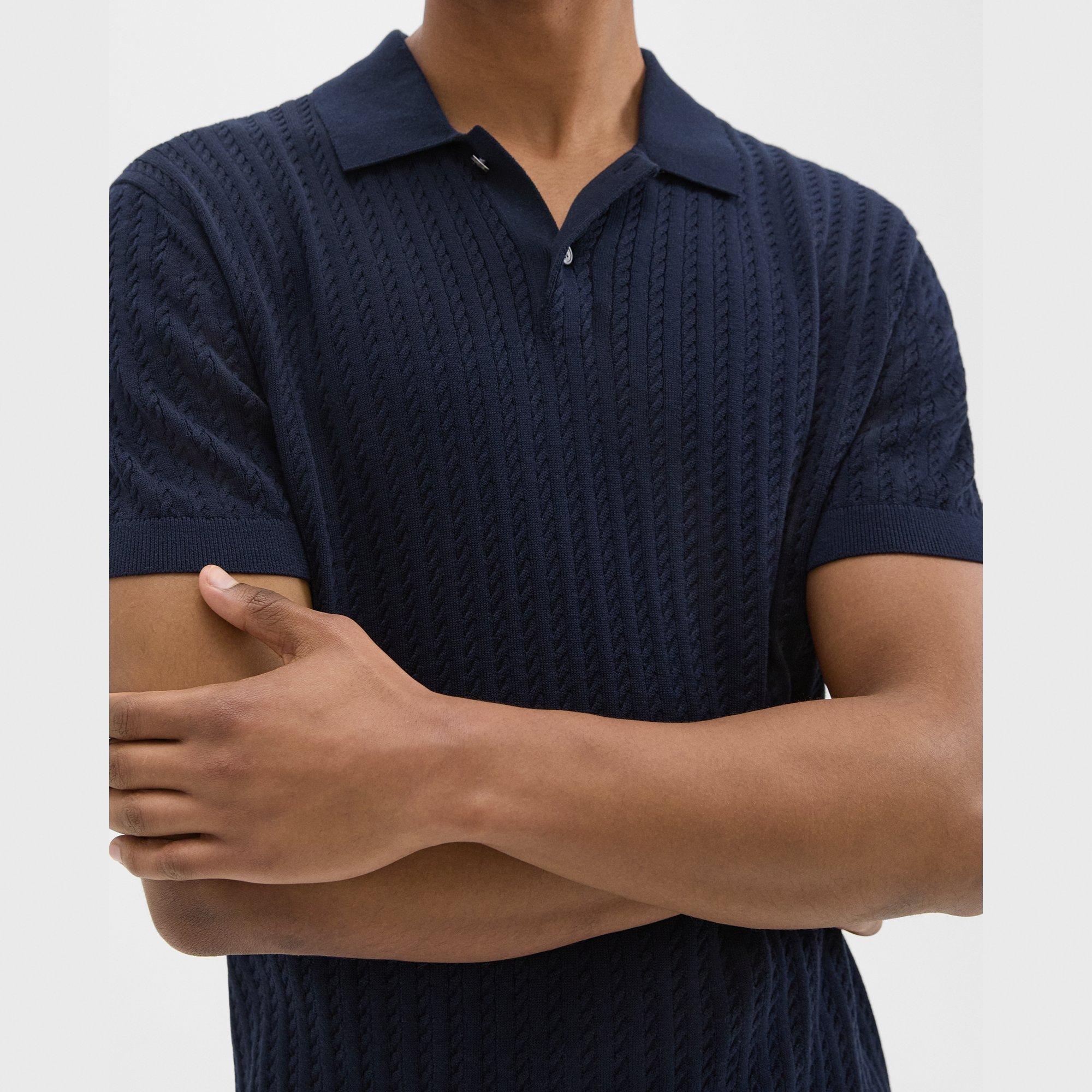Cable Knit Polo in Cotton - 5