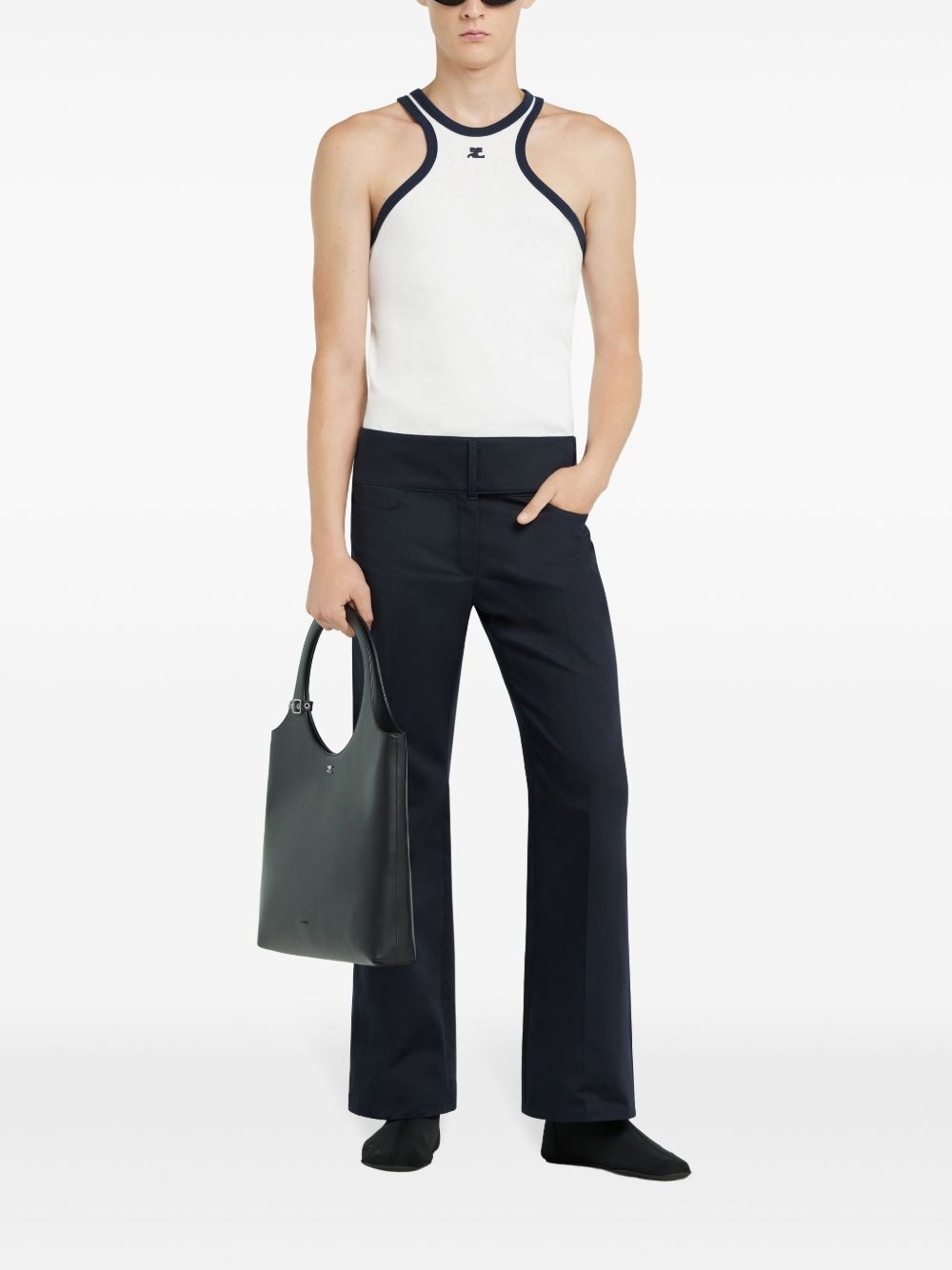contrasting-trim scuba tank top - 2