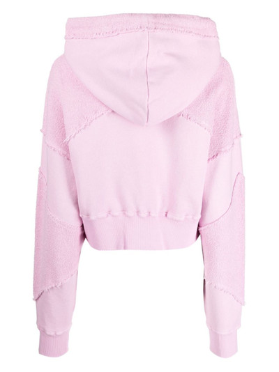 Khrisjoy panelled cropped cotton hoodie outlook