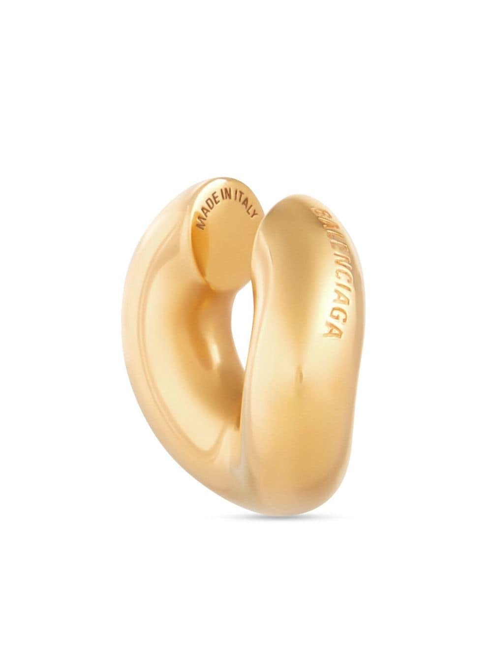 logo-engraved loop earrings - 2