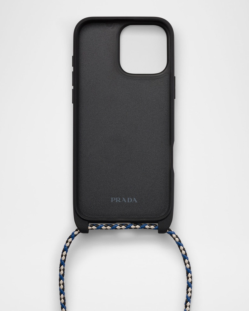 Prada iPhone 16 Pro Max Leather Shoulder Strap Phone Case outlook