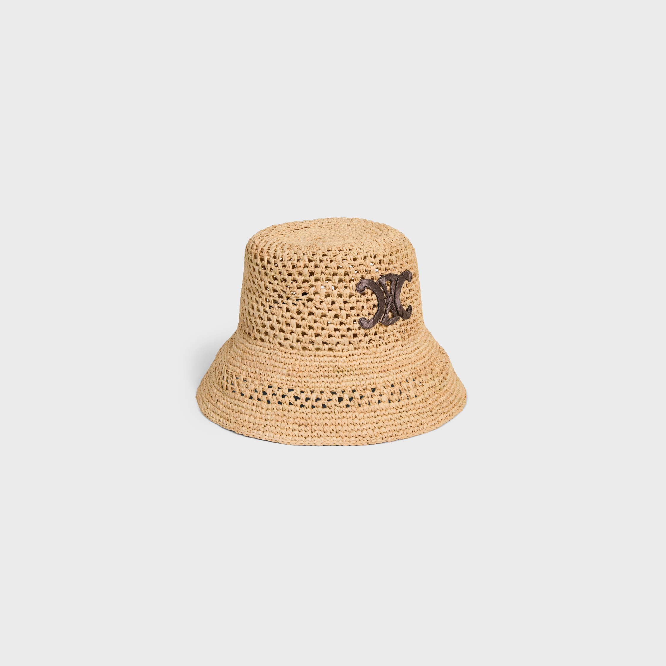 triomphe bucket hat in raffia - 2