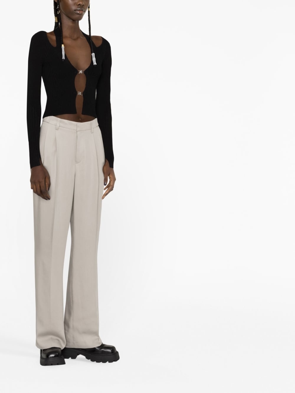 straight-leg tailored trousers - 3