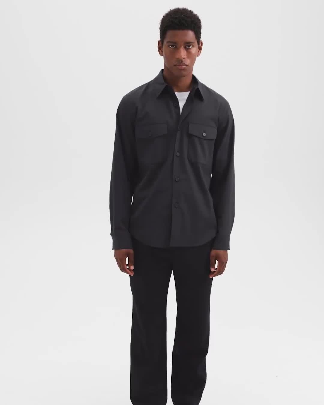 Garvin Shirt Jacket in Stretch Wool - 7