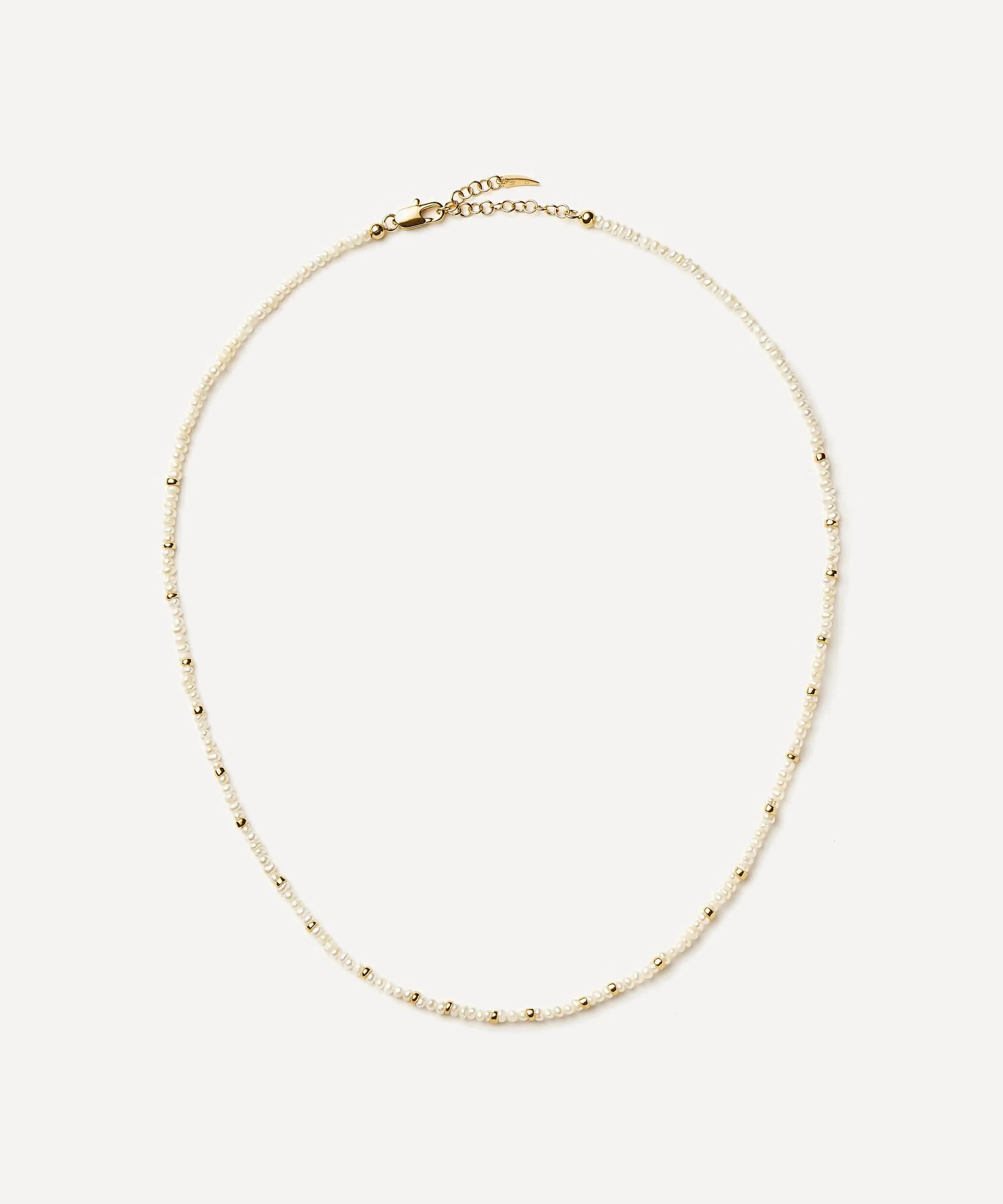 18ct Gold-Plated Micro Pearl Beaded Necklace - 1