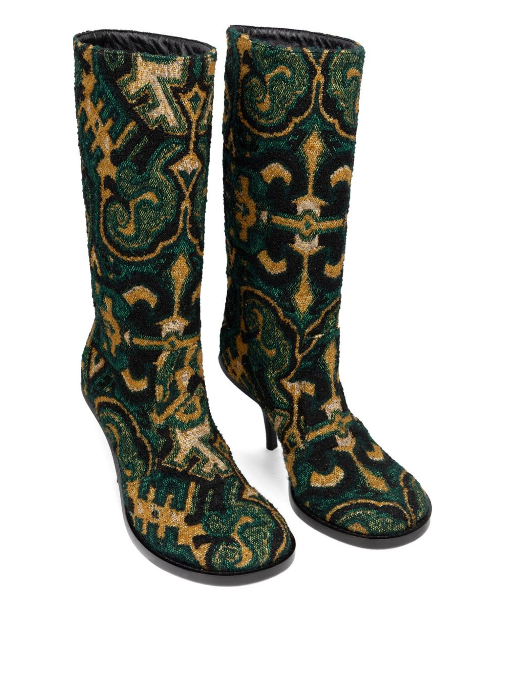90mm jacquard round-toe boots - 2