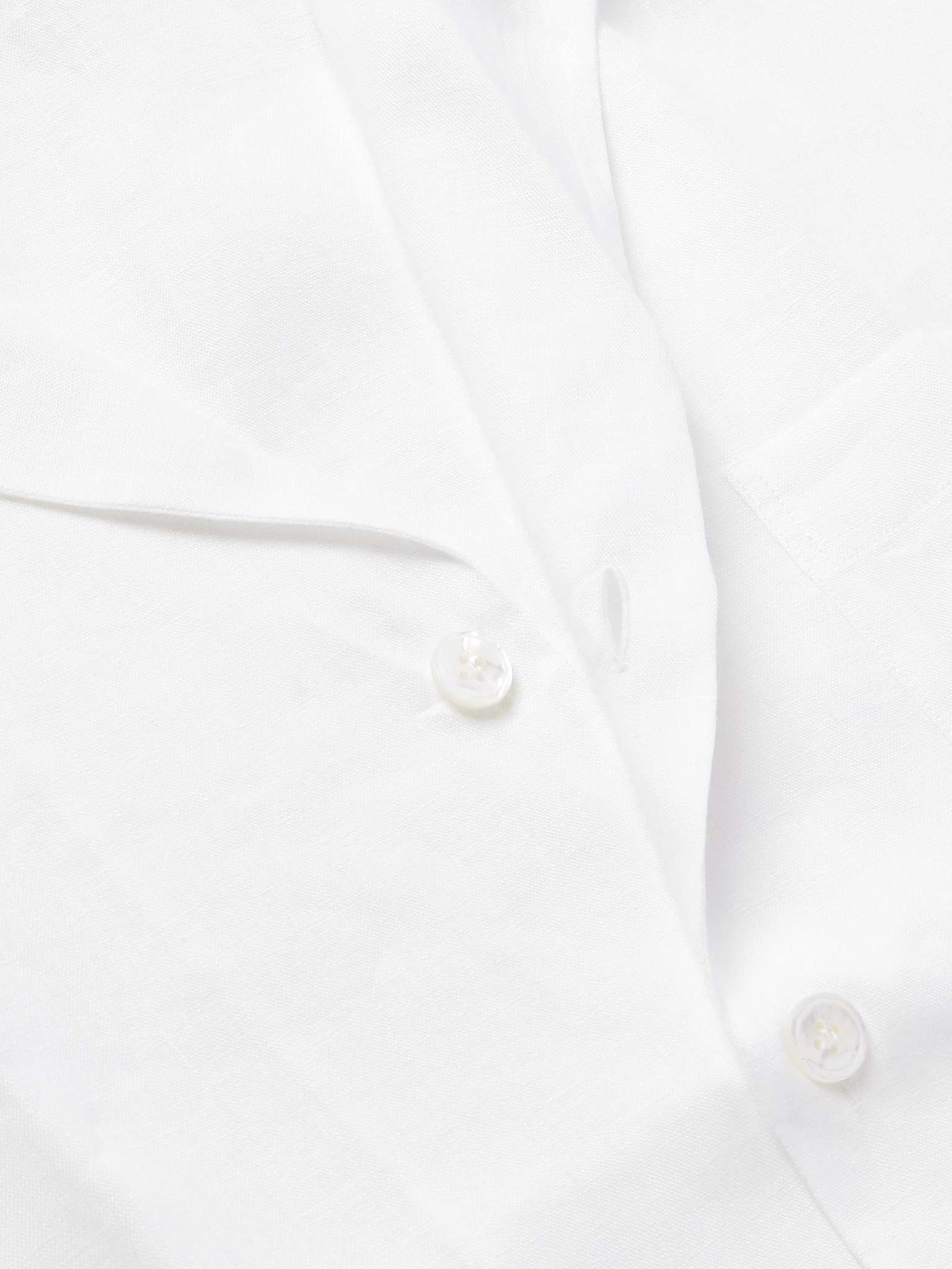 Convertible-Collar Linen Shirt - 4