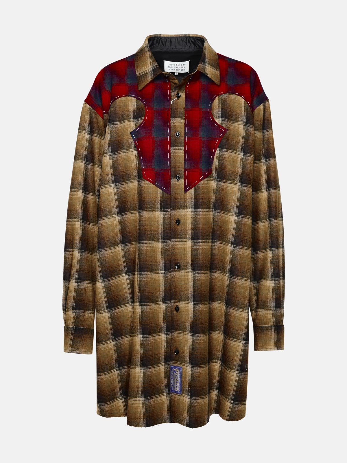 'PENDLETON' BROWN WOOL SHIRT - 1