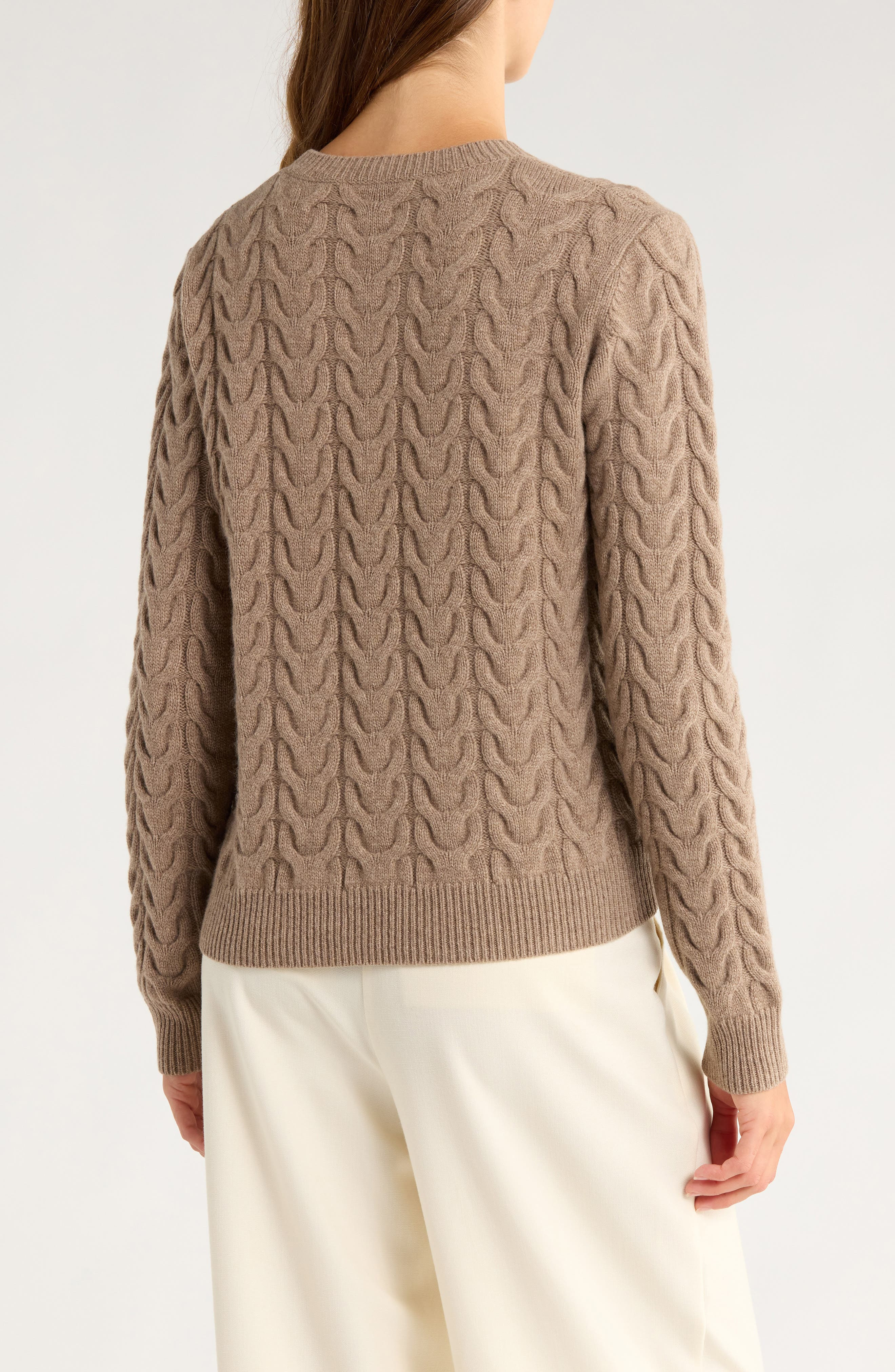 Max Mara Aramis Cashmere Cable Knit Sweater in Camel at Nordstrom - 2