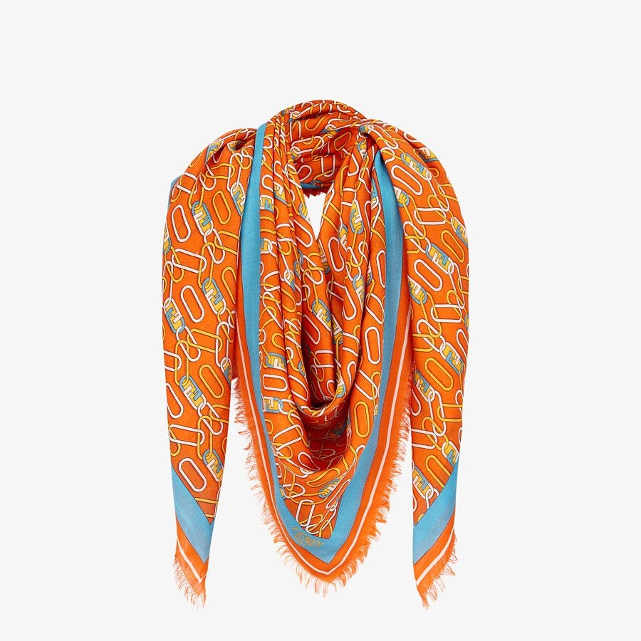 Orange silk shawl - 2