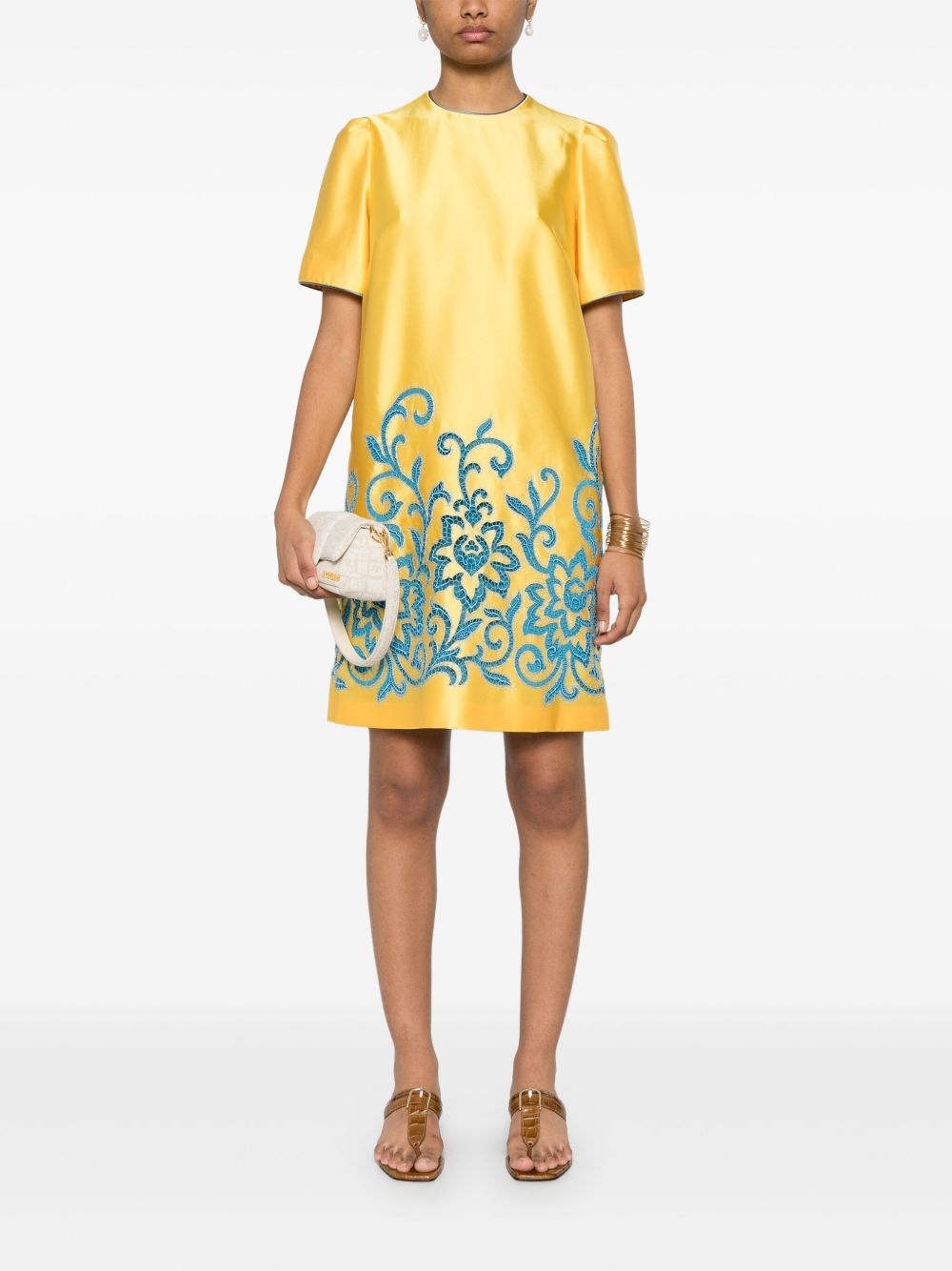paisley-embroidered dress - 2