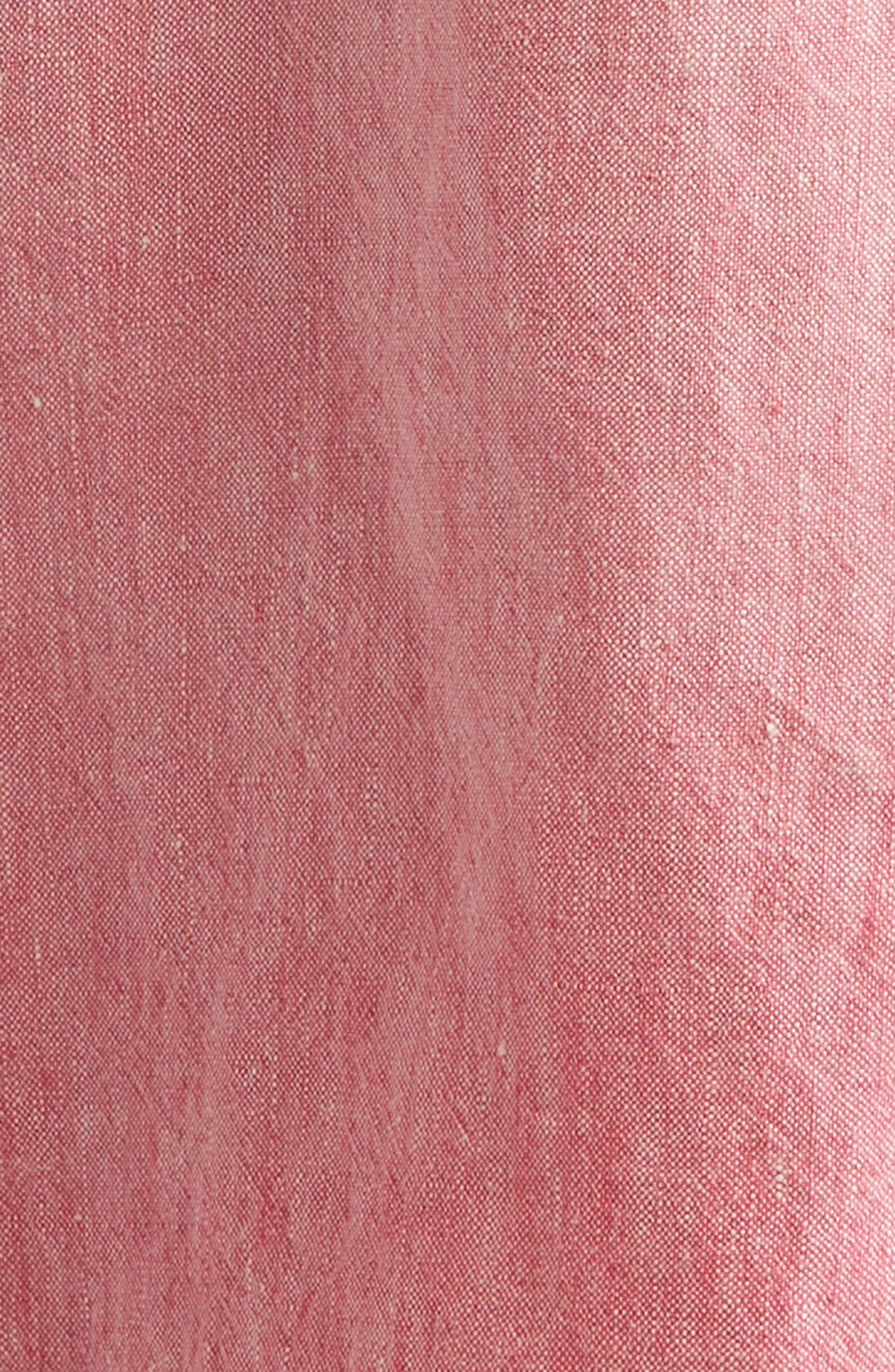 R13 Jesse Linen Carpenter Shorts in Coral Linen Chambray at Nordstrom - 6