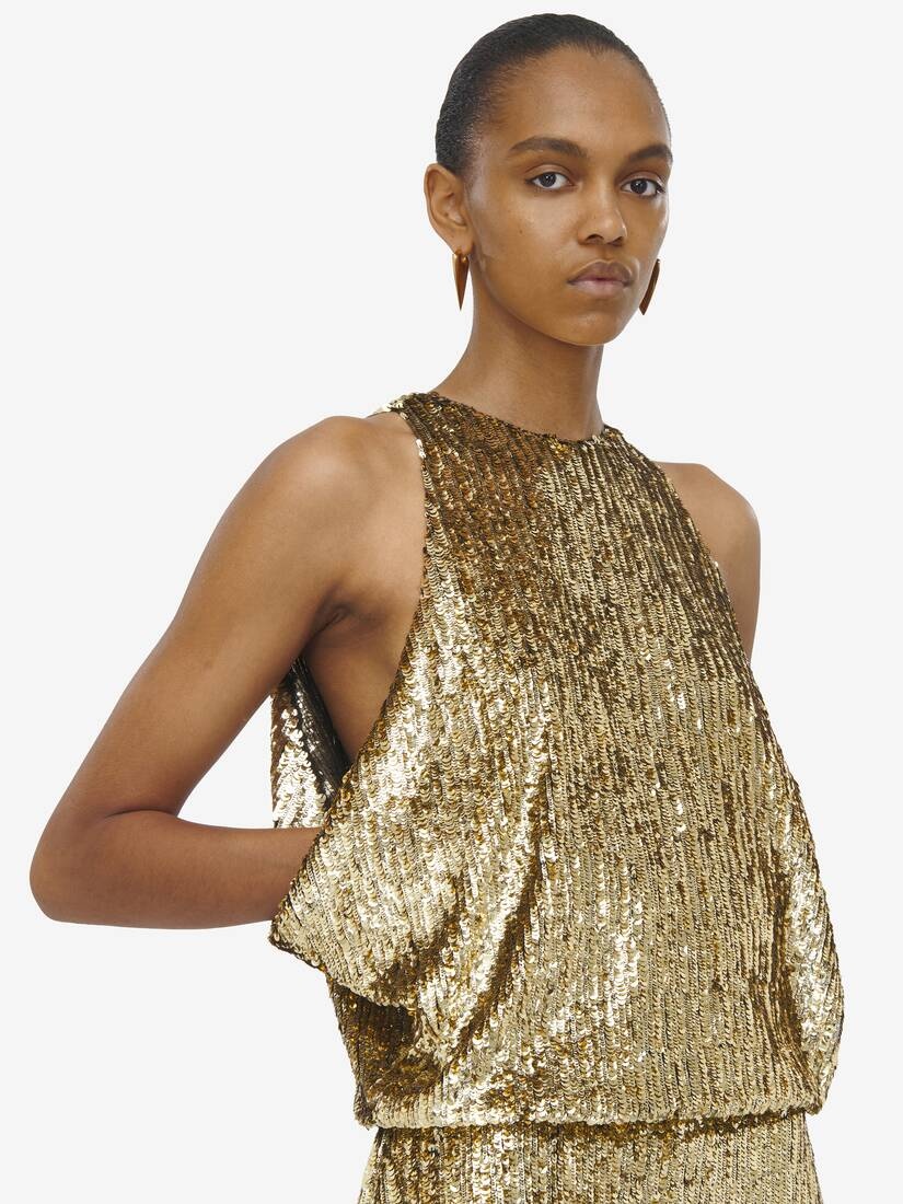 Draped Sequin Dress - 5
