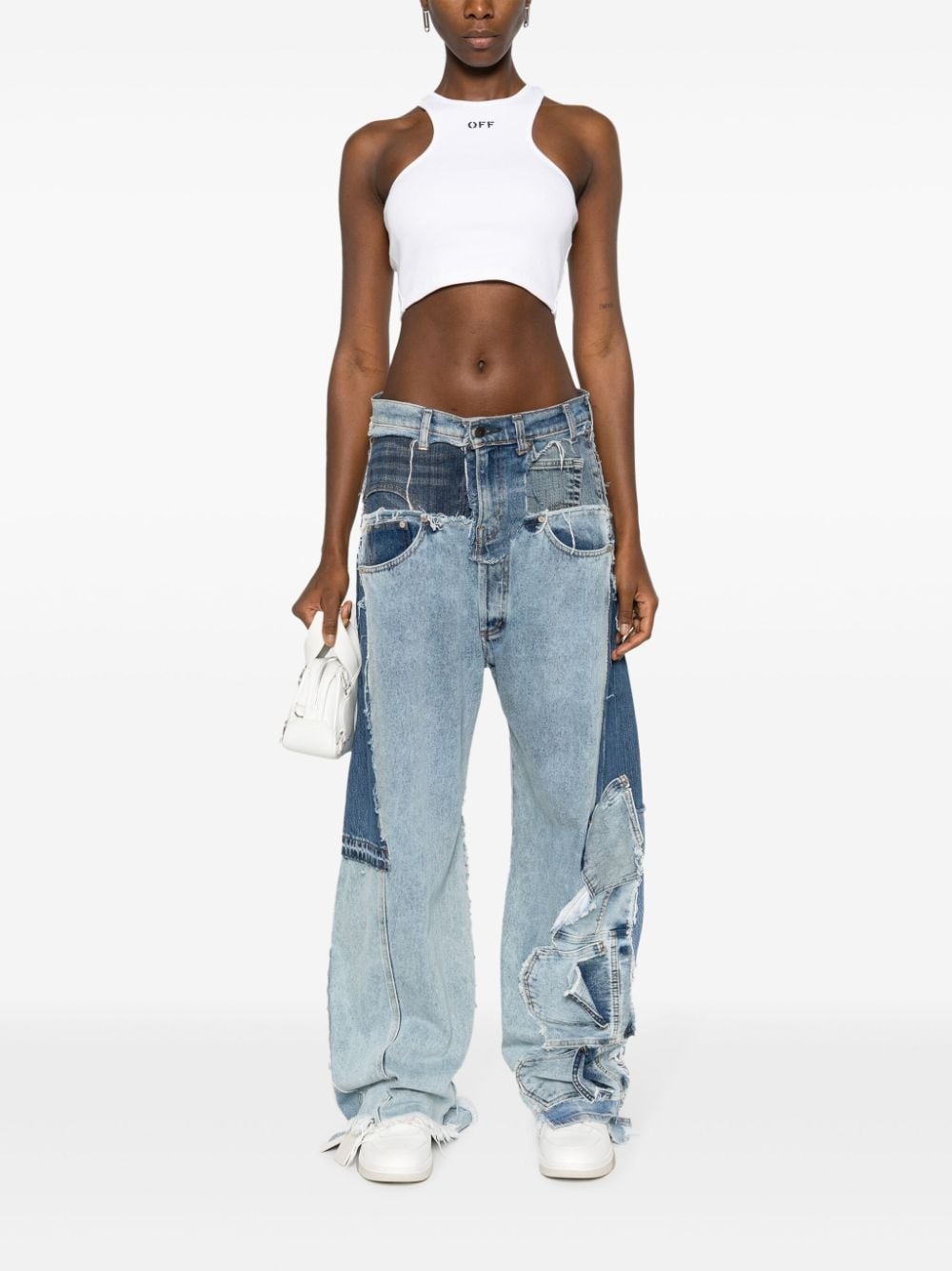 Off-Stamp ribbed crop top - 2