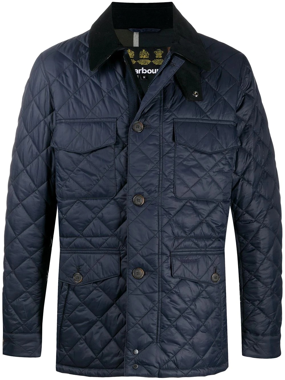 quilted single-breasted jacket - 1