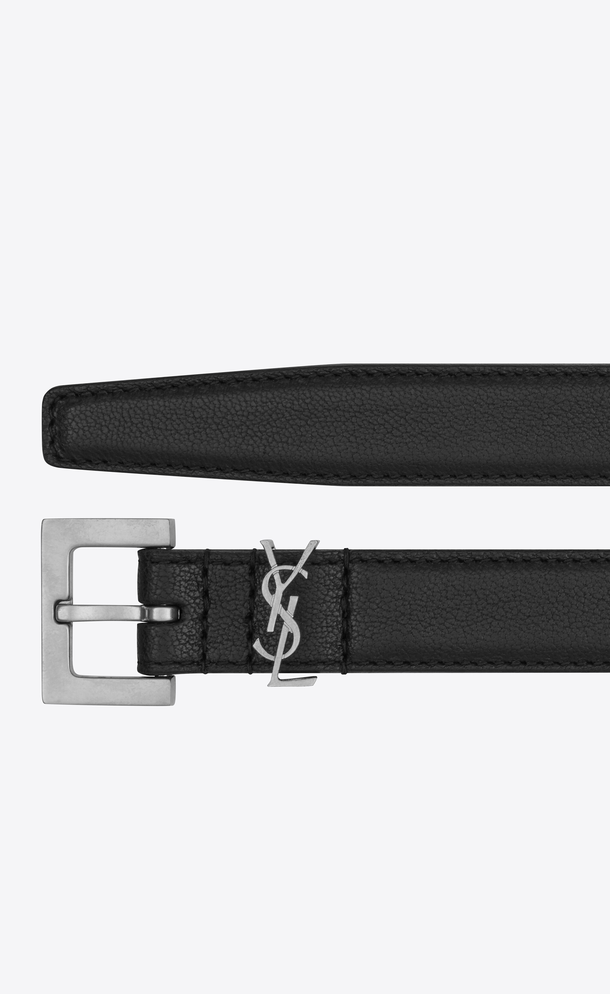 narrow monogram belt in smooth leather - 2