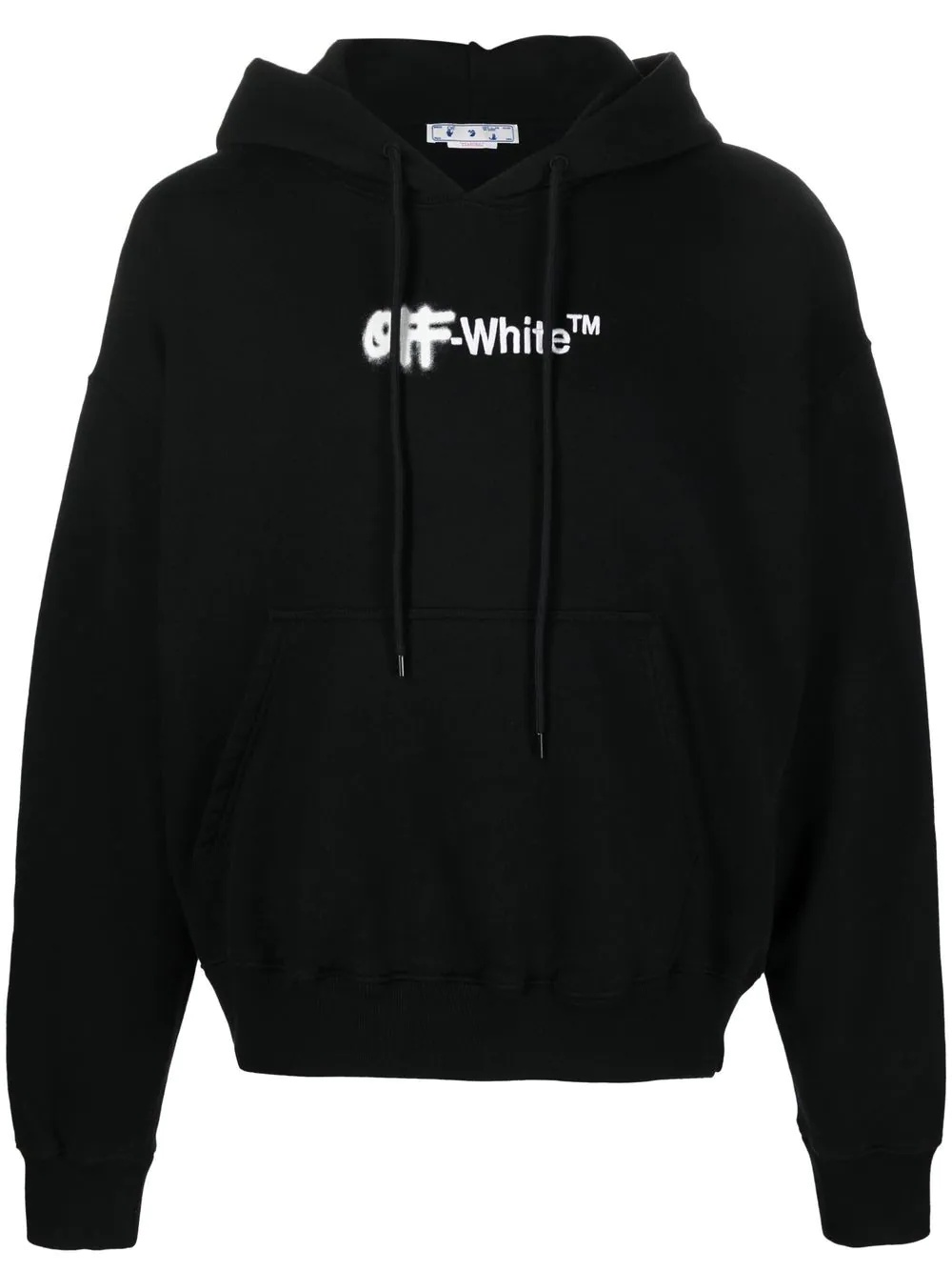 embroidered logo cotton hoodie - 1