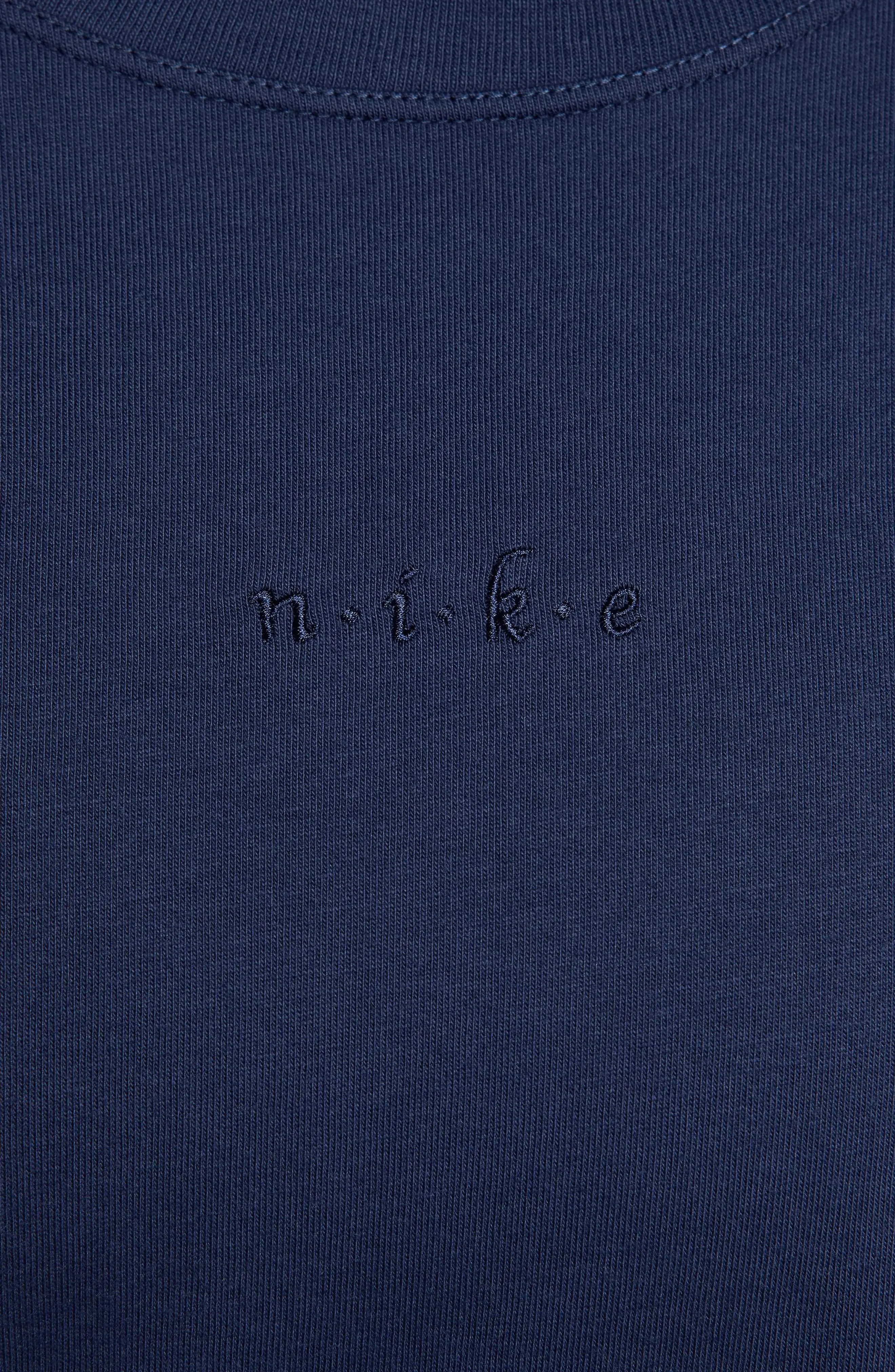 Micro Logo Oversize Long Sleeve T-Shirt in Midnight Navy/Midnight Navy - 3