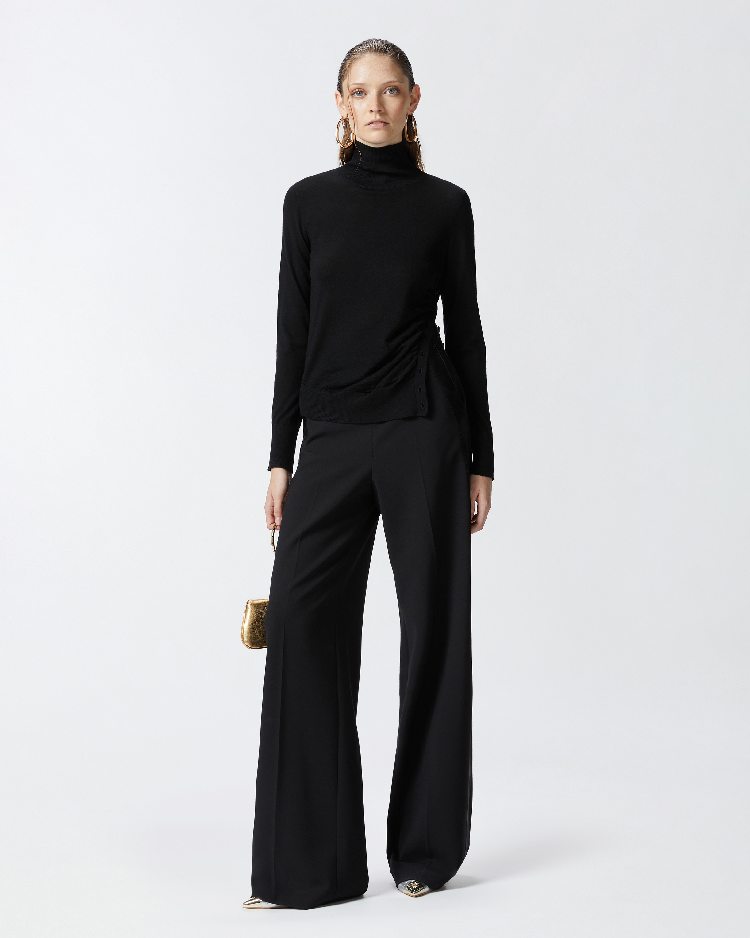 WOOL TURTLENECK WITH SIDE BUTTONS - 3