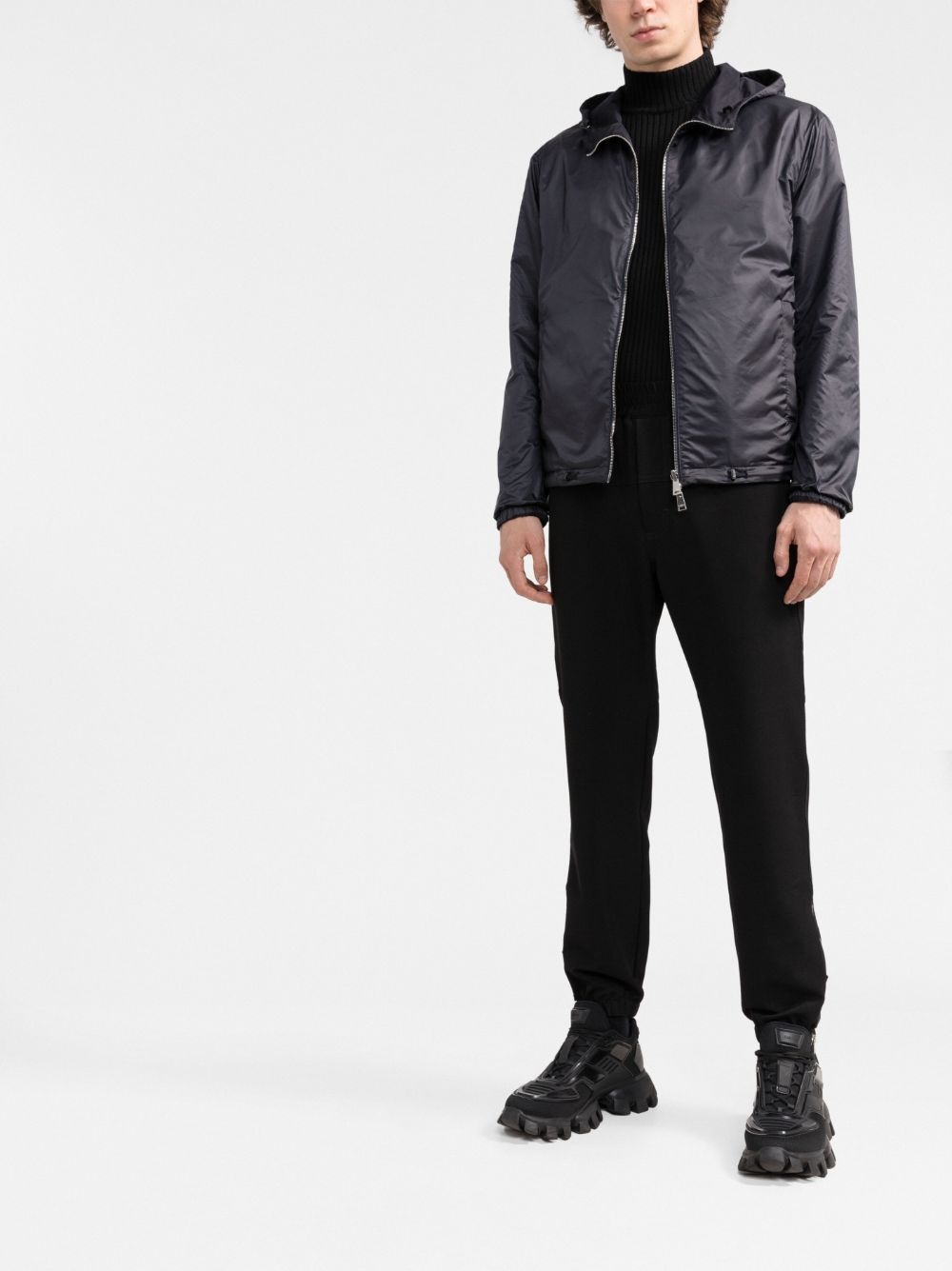 reversible logo-patch hooded jacket - 2