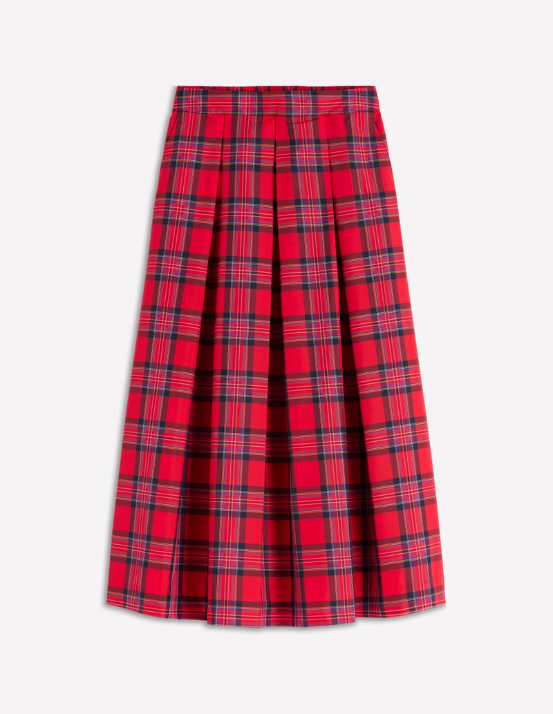 Verity Tartan Midi Skirt-Red, Navy & Purple Brand Check 1