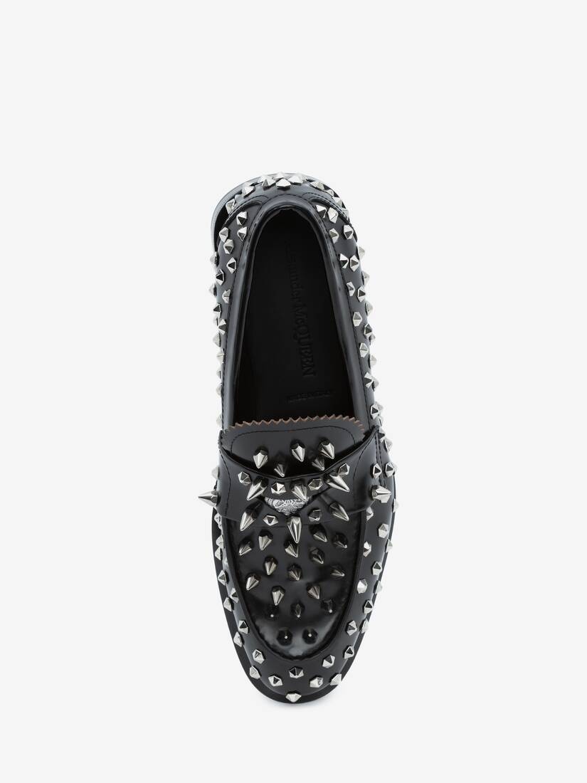 Silver Stud Loafer in Black/silver - 4