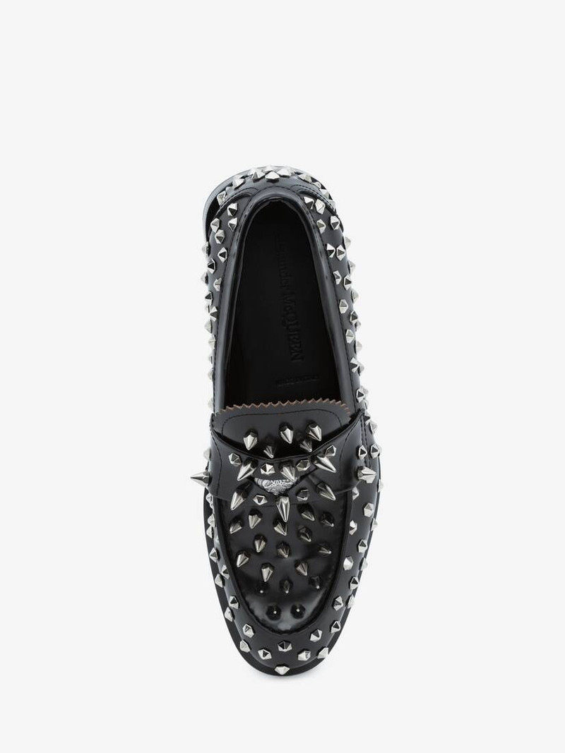 Silver Stud Loafer in Black/silver 4