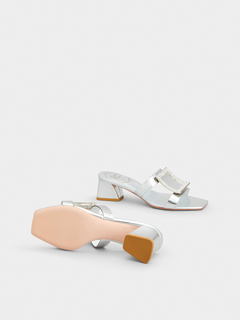 Bikiviv' Strass Buckle Mules in Leather 6