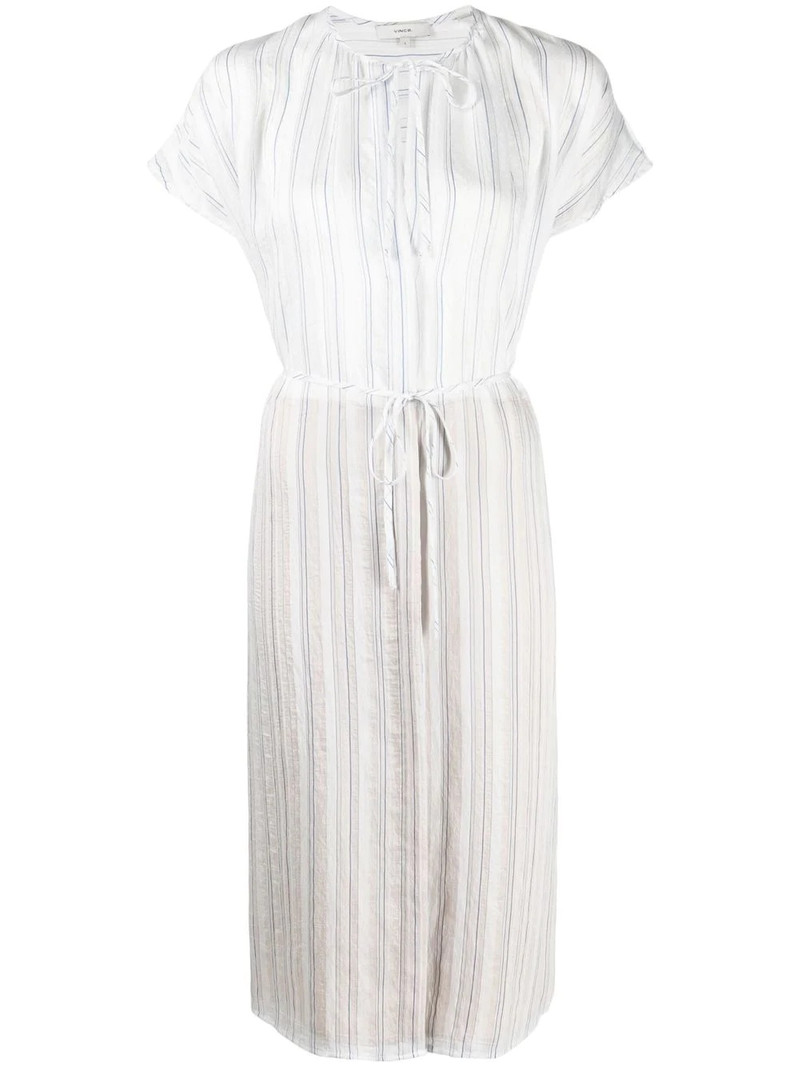 Drapey 줄무늬 shirred 드레스 1