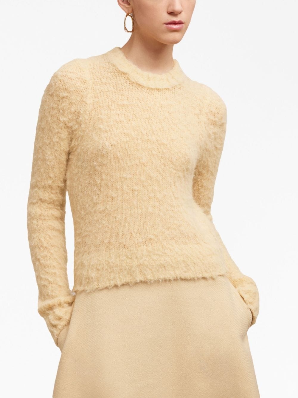 crew-neck brushed jumper - 4