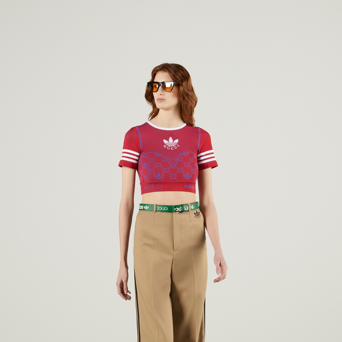 adidas x Gucci jersey cropped top - 5